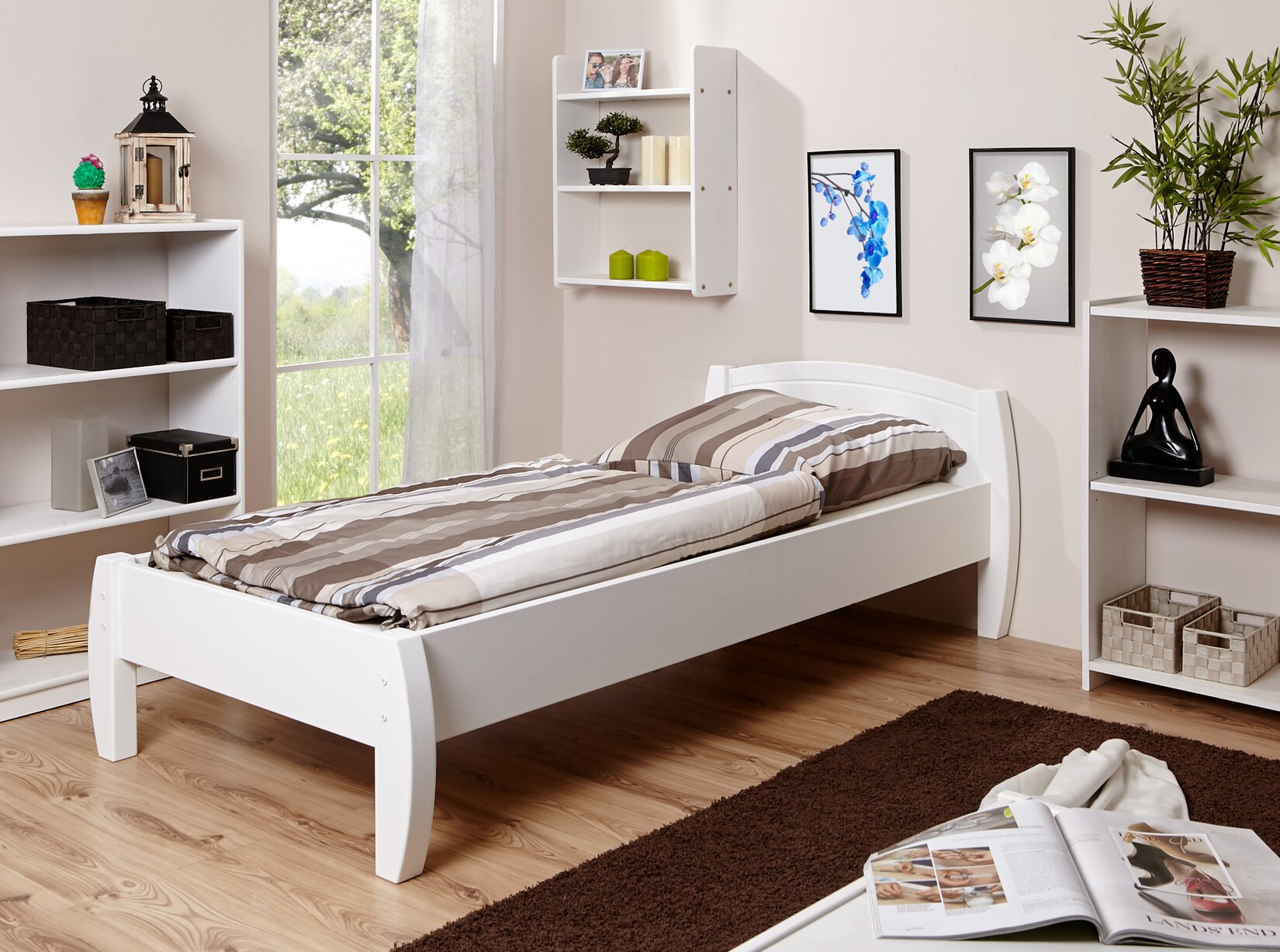 TiCAA Bett Jasmin Kiefer Weiß