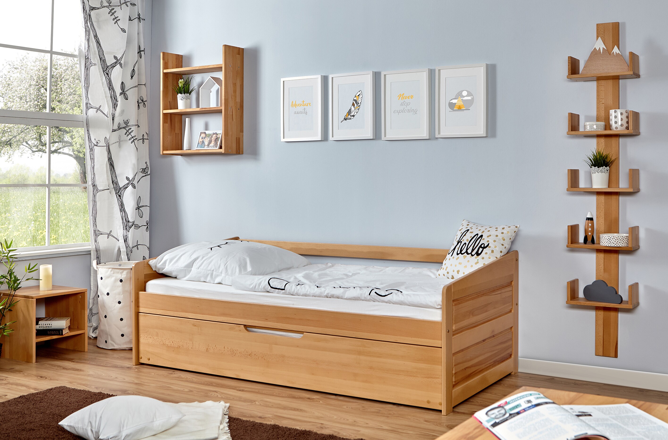 TiCAA Sofabett Micki 90x200 Buche Natur 