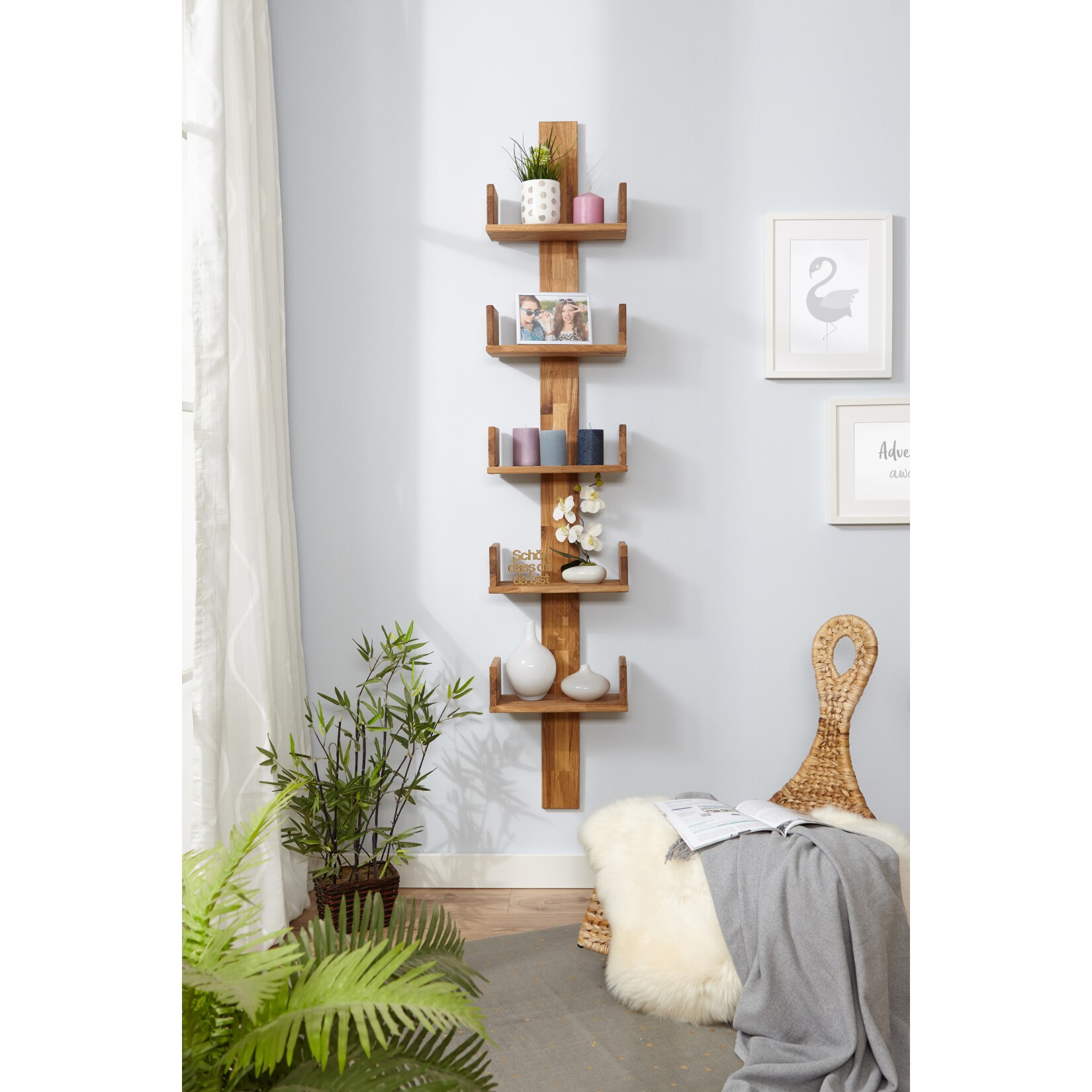 TiCAA Mehrzweckregal Pepe Eiche ge&ouml;lt 