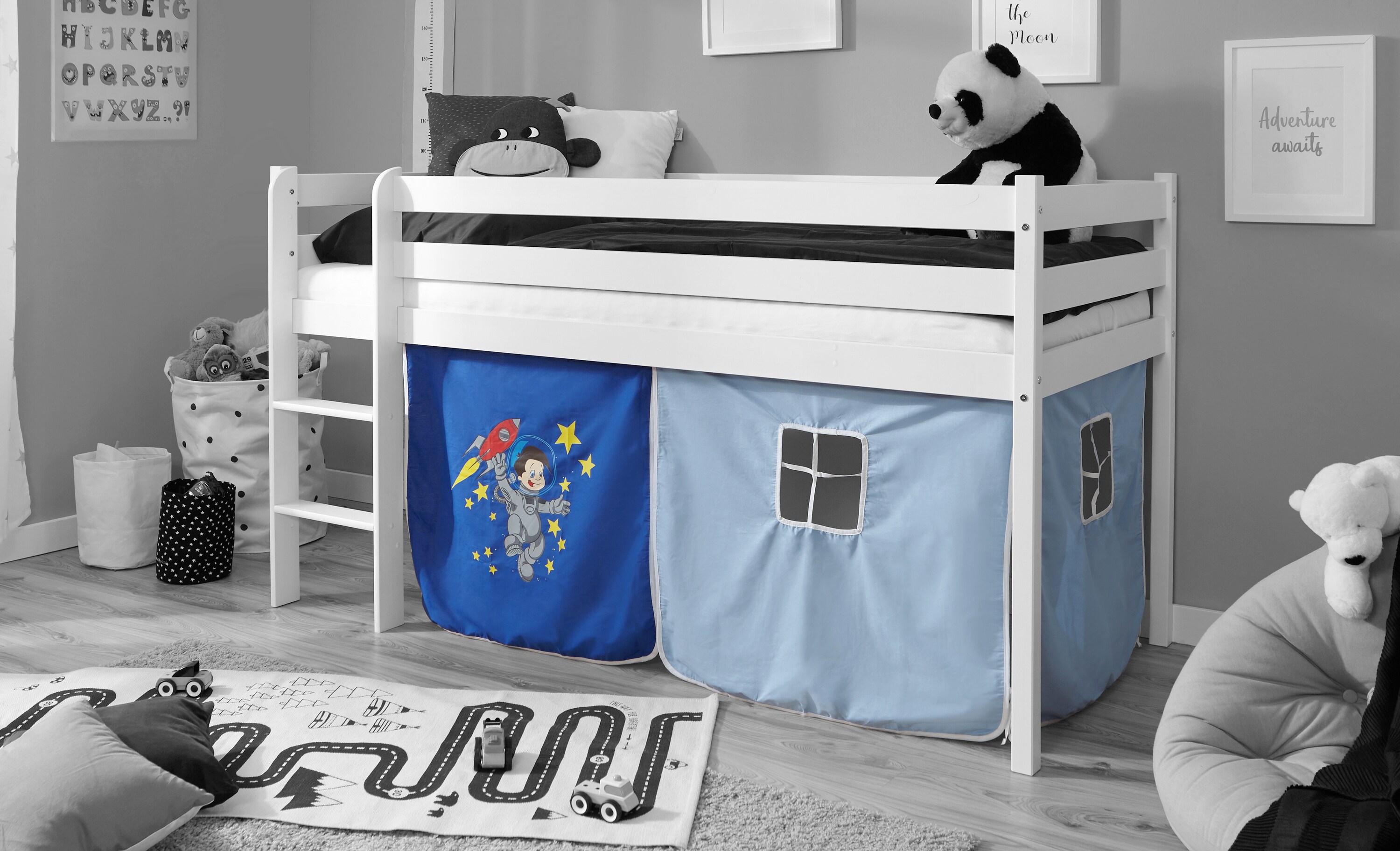 TiCAA Vorhang f&uuml;r Kinder Hochbett Etagenbett mit Motiv 