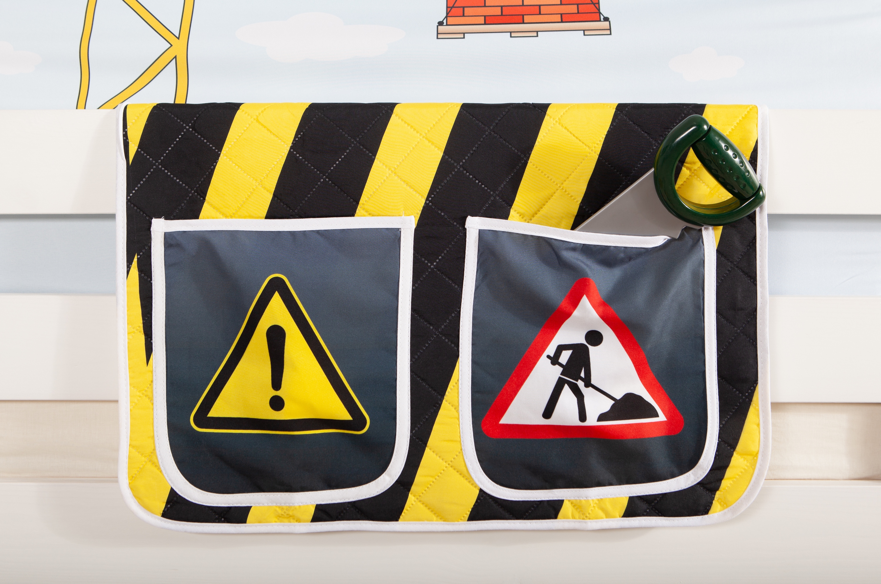 TiCAA Kinder Bett-Tasche "Oskars Baustelle" f&uuml;r Hoch- und Etagenbetten 