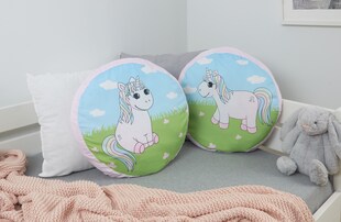 TiCAA Kinder Rundkissen-Set "Einhorn Rainbow" 