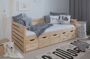 TiCAA Sofabett Naomi inkl. 5x Schubkästen, 90x200 