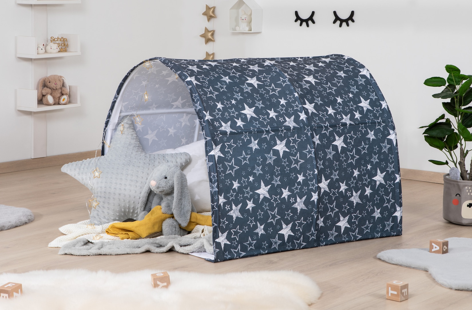 TiCAA Spiel- und Betttunnel, Kinderzelt, Kindertunnel für Jungs & Mädchen Spielzelt für Bodenbett, Hochbett, Etagenbett und Einzelbett …