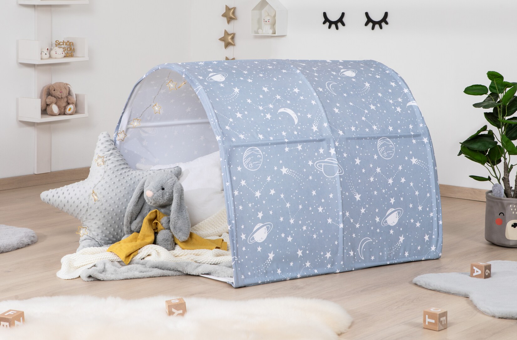 TiCAA Spiel- und Betttunnel, Kinderzelt, Kindertunnel für Jungs & Mädchen Spielzelt für Bodenbett, Hochbett, Etagenbett und Einzelbett …