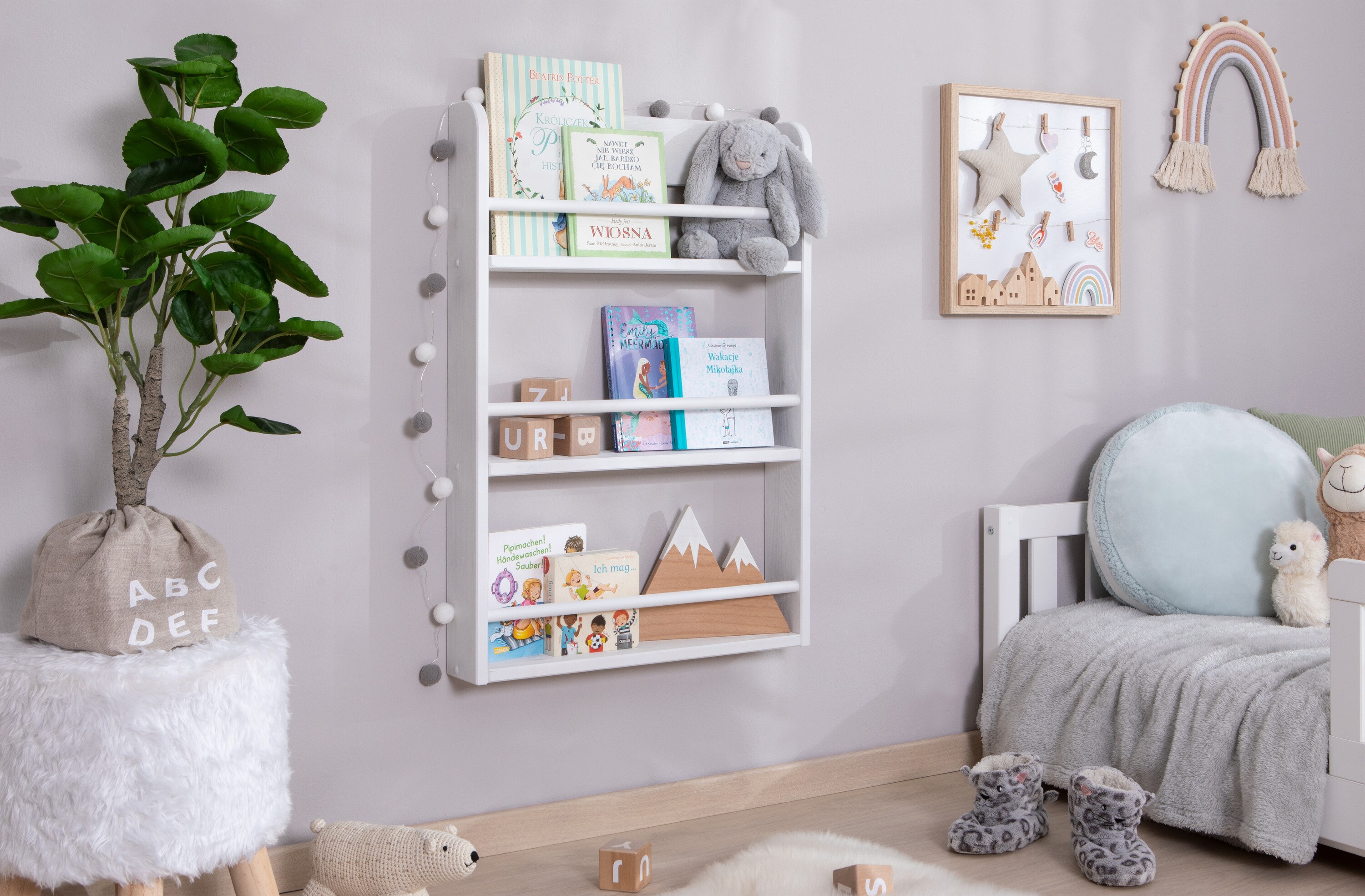 TiCAA Kinder B&uuml;cherregal Toni 55x80 & 60x130 