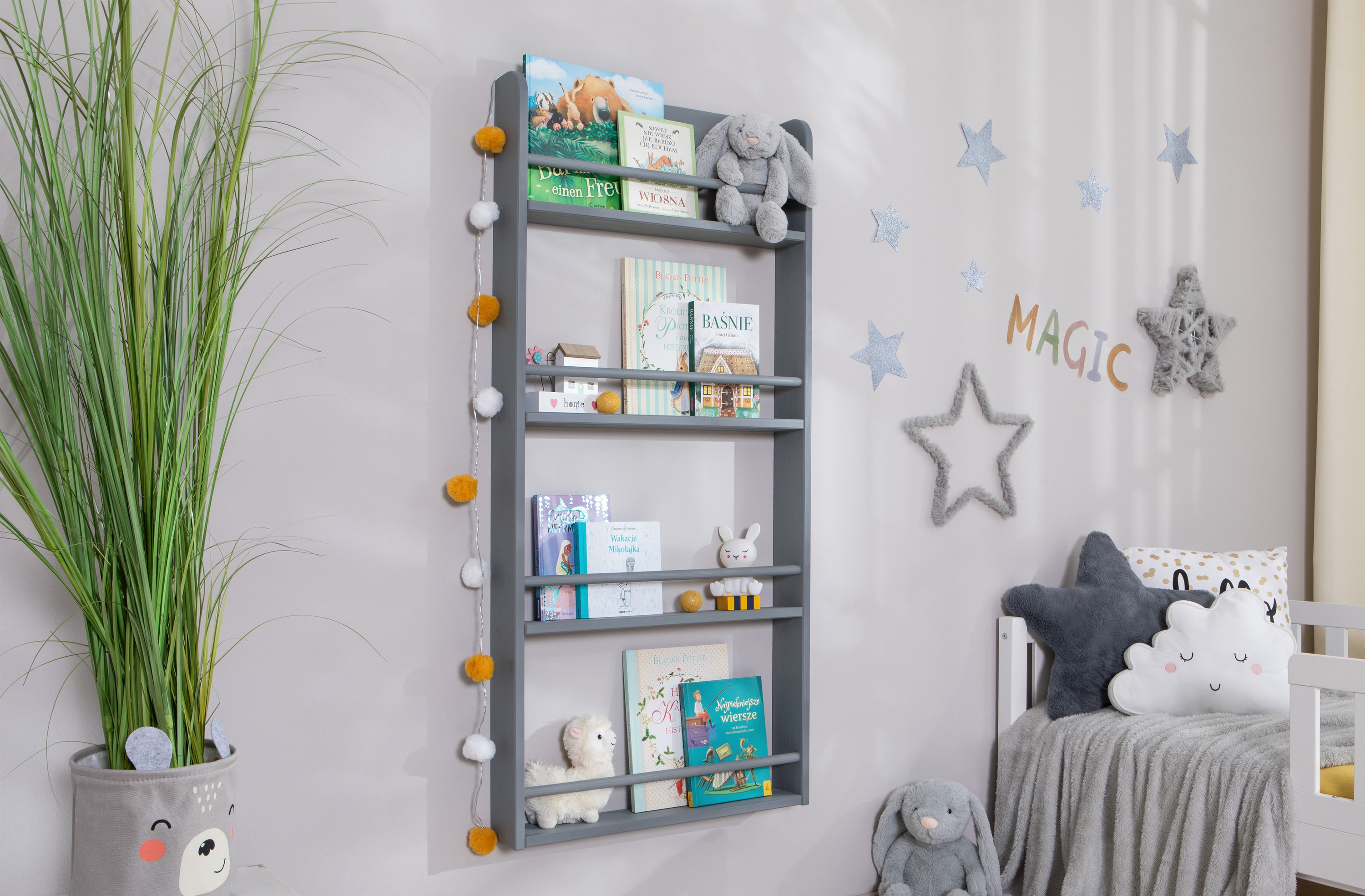 TiCAA Kinder B&uuml;cherregal Toni 55x80 & 60x130 