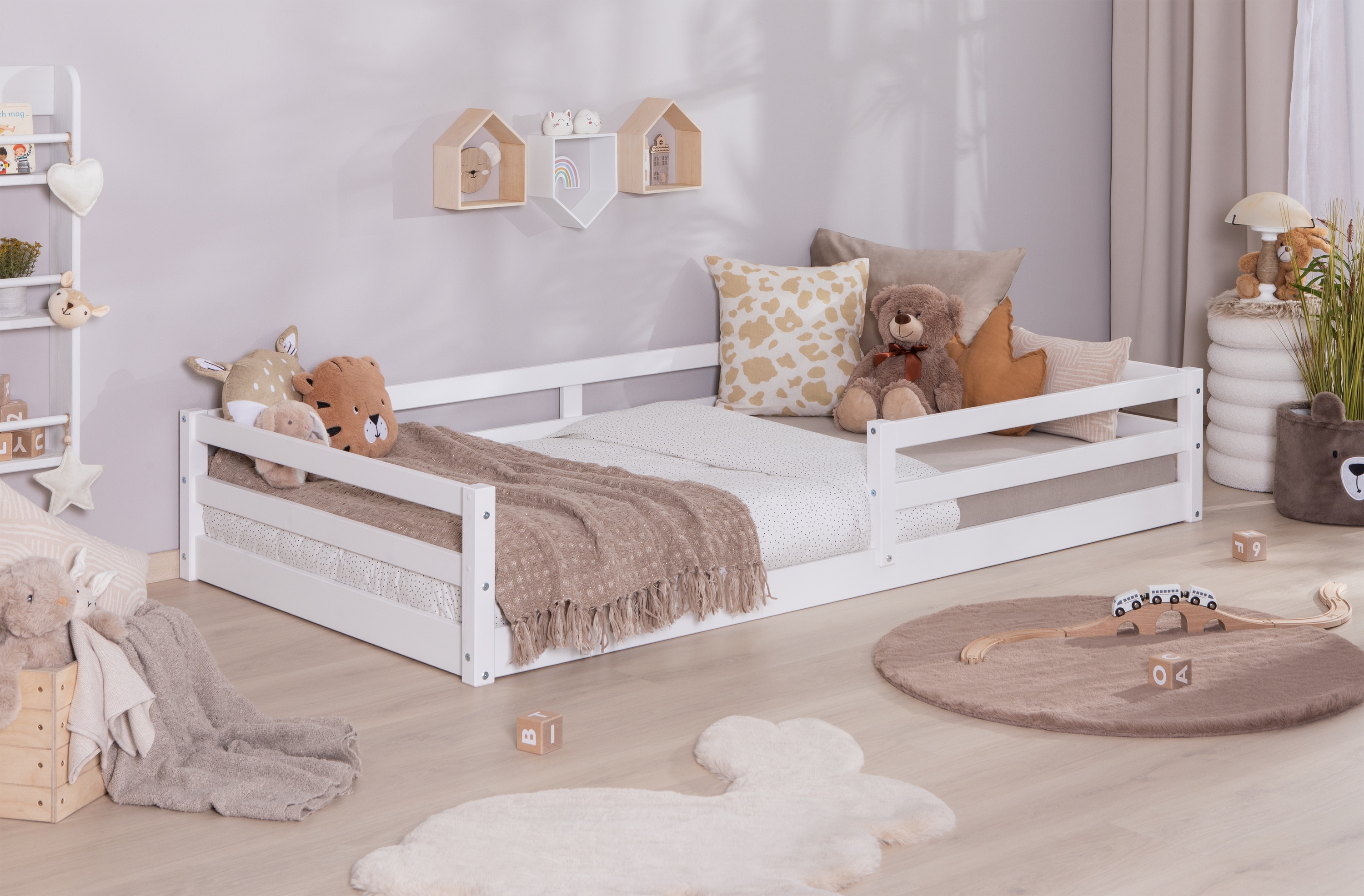 TiCAA Bodenbett &bdquo;Neo&ldquo;, Kinderbett, Jugendbett, Schlafzimmer, Kinderzimmer 