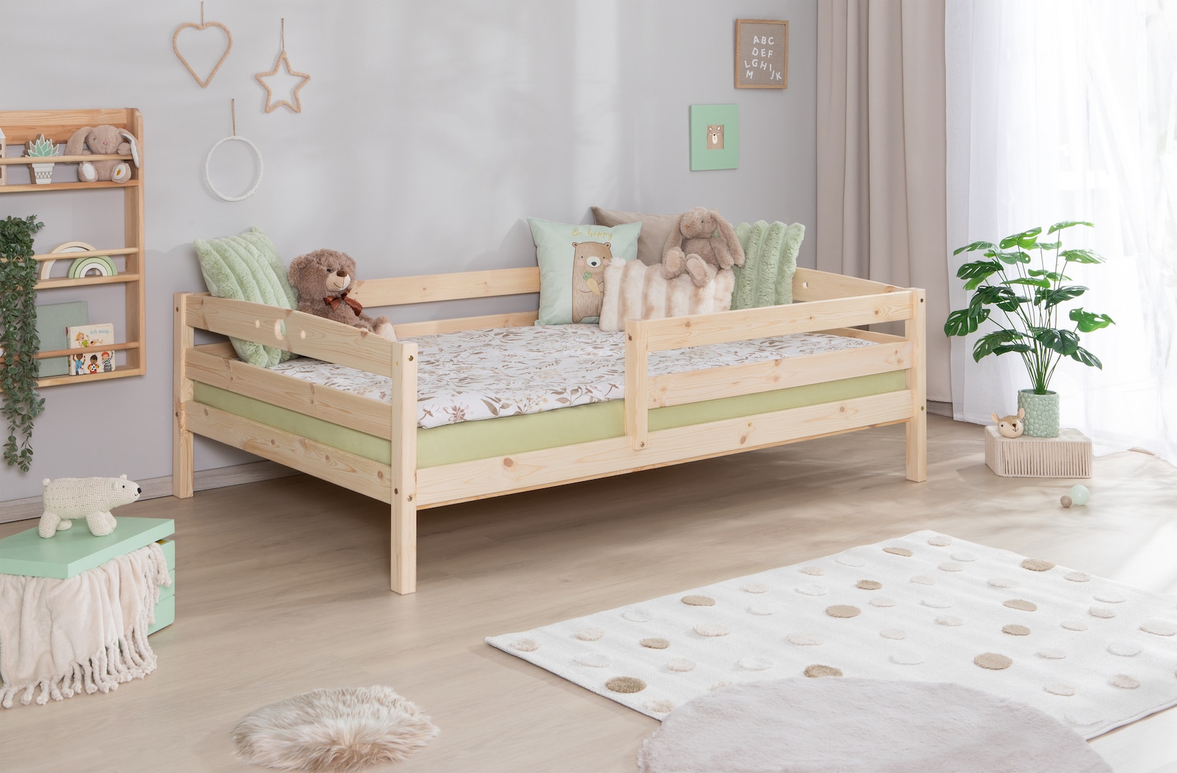 TiCAA Einzelbett „Eli“, Kinderbett, Jugendbett, Schlafzimmer, Kinderzimmer