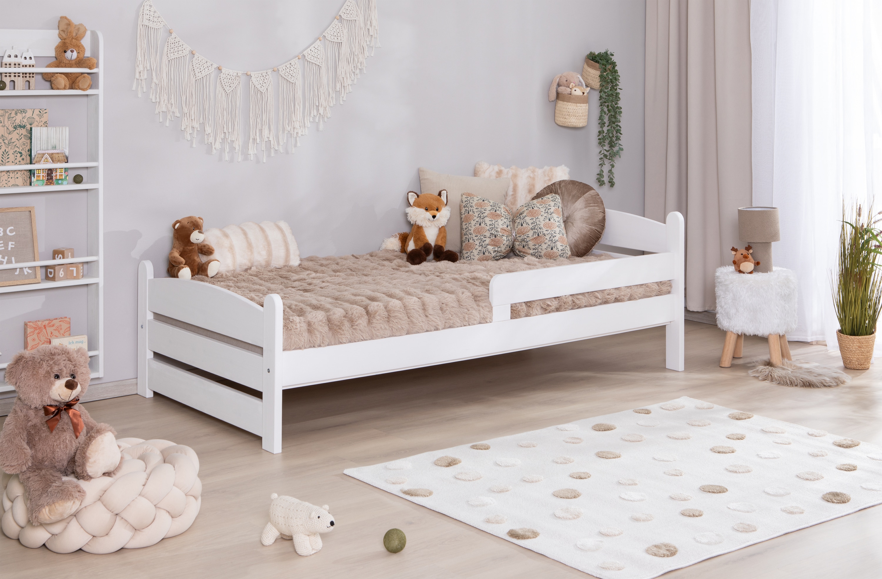 TiCAA Einzelbett &bdquo;Mello&ldquo;, Kinderbett, Jugendbett, Schlafzimmer, Kinderzimmer 