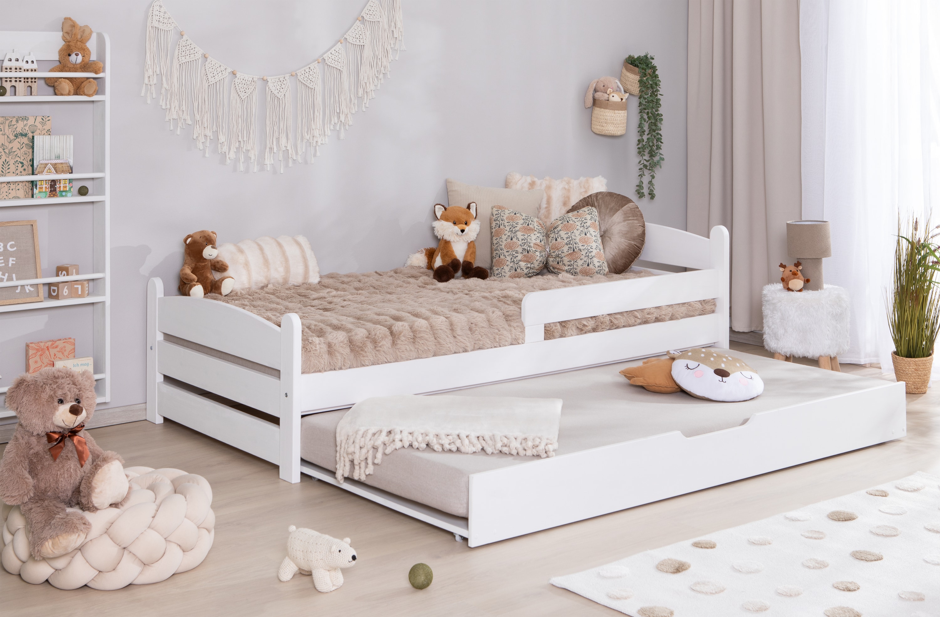 TiCAA Einzelbett &bdquo;Mello&ldquo;, Kinderbett, Jugendbett, Schlafzimmer, Kinderzimmer 