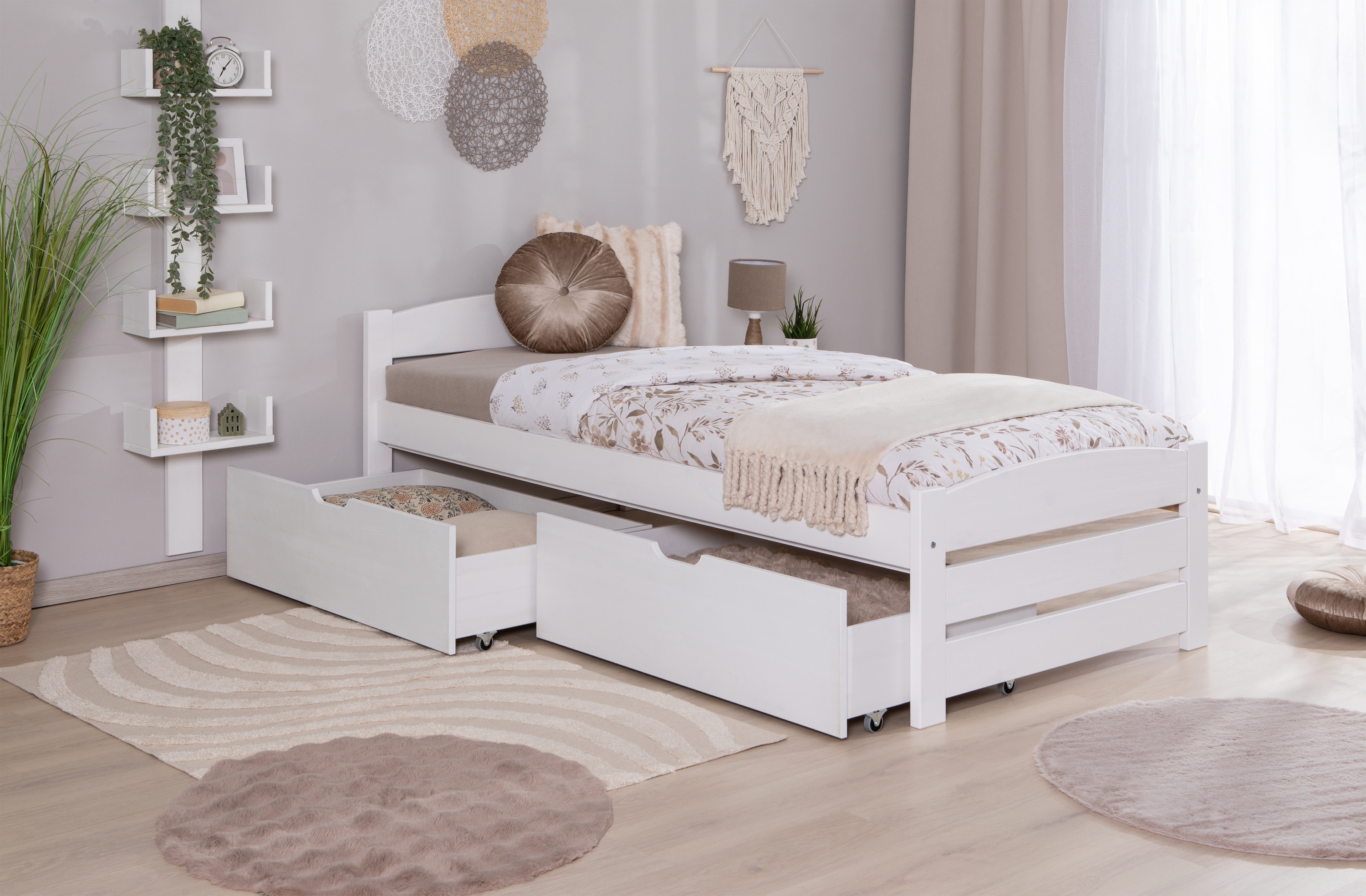 TiCAA Stauraumbett Seniorenbett &bdquo;Loni&ldquo;,  Funktionsbett, Seniorenzimmer 