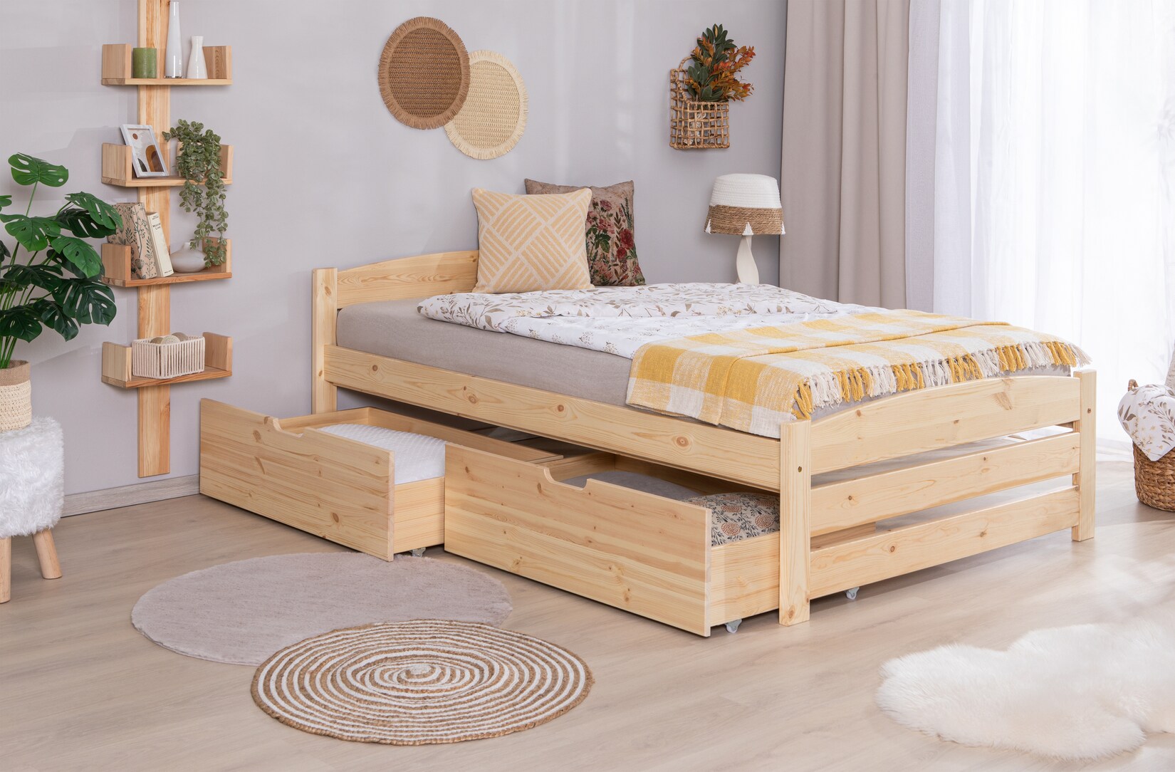 TiCAA Stauraumbett Seniorenbett „Loni“, Funktionsbett, Seniorenzimmer
