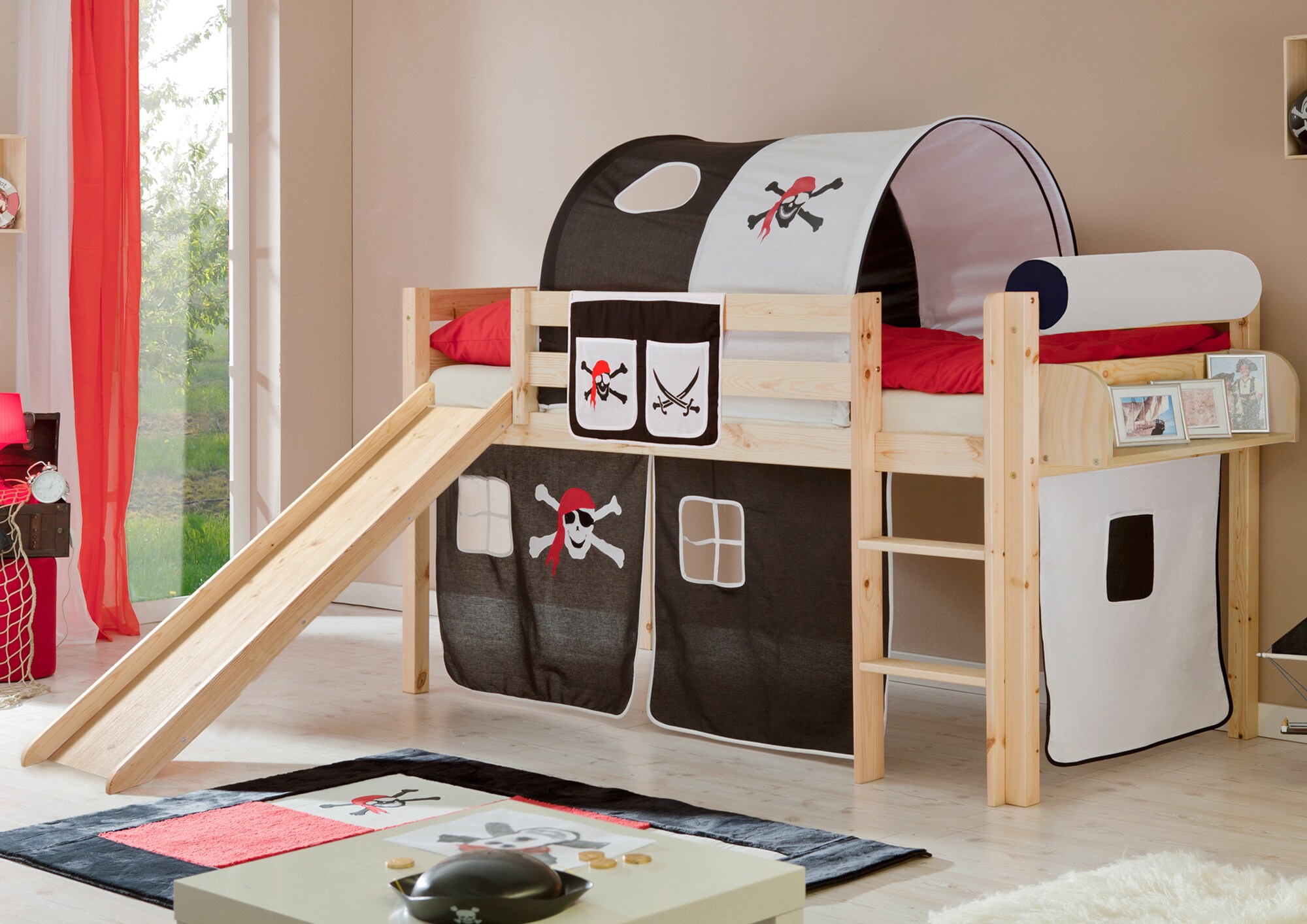 TiCAA Rutschbett "Manuel" Kiefer Natur Motiv 