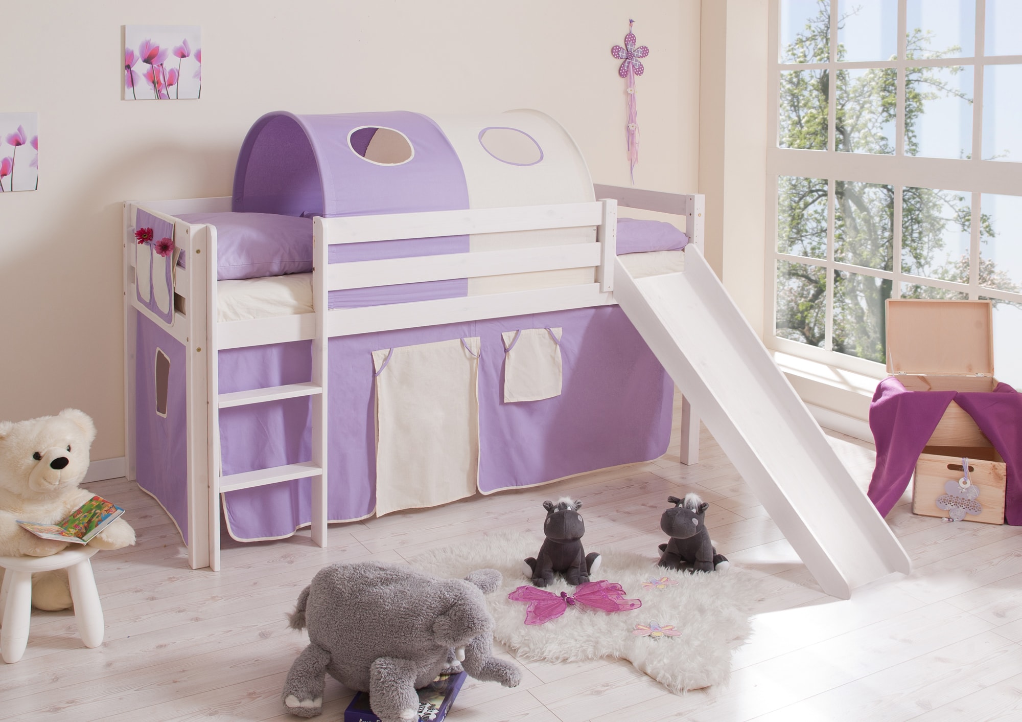 TiCAA Rutschbett "Manuel" Kiefer Wei&szlig; Classic 