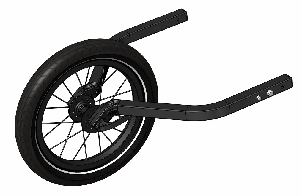 Qeridoo 14"" Joggerrad Zweisitzer Schwarz Modell 2025