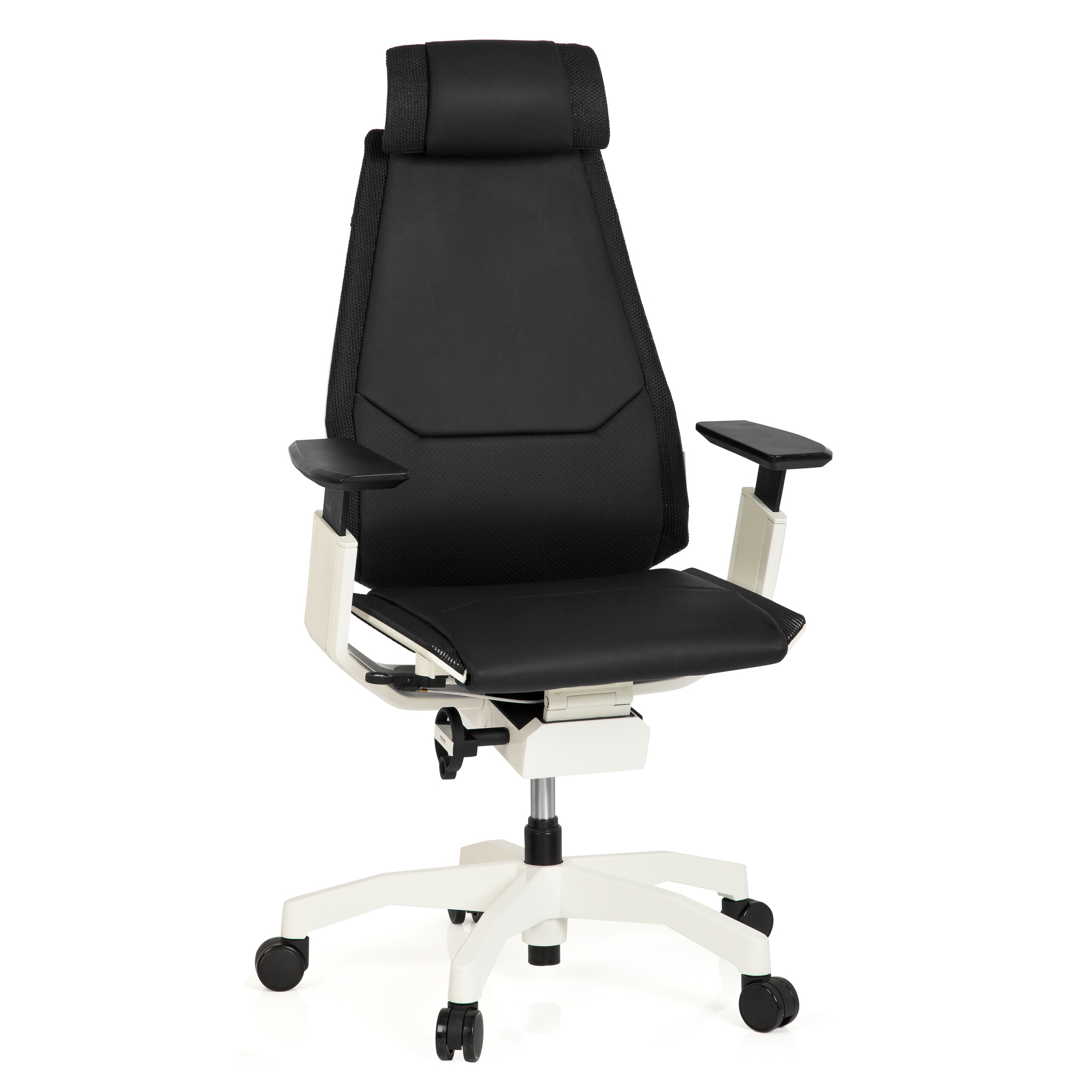hjh OFFICE High End B&uuml;rostuhl GENIDIA PRO WHITE Leder mit Armlehnen - Bild 1