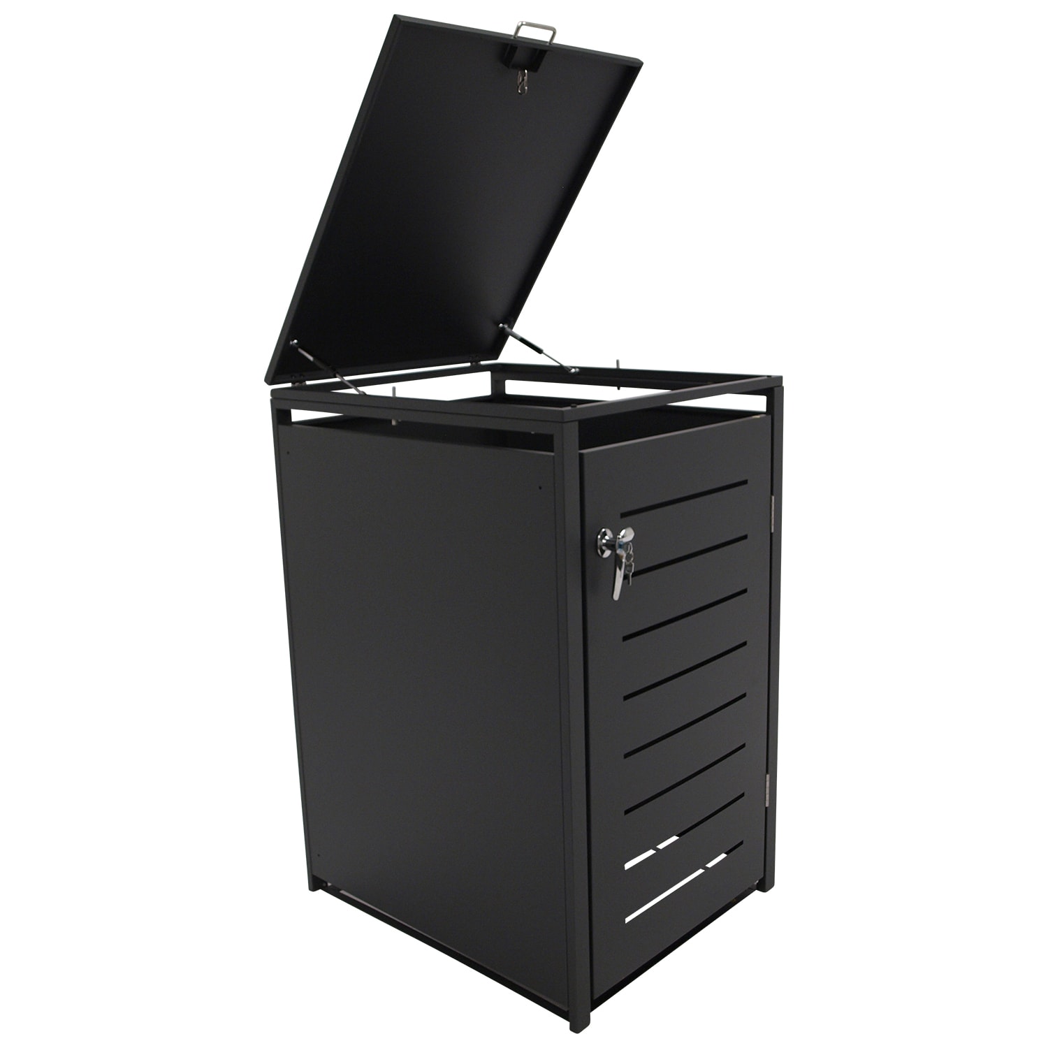 DEGAMO M&uuml;lltonnenbox K&Ouml;LN 60x62x102cm f&uuml;r Tonnen 120 Liter, Stahl anthrazit 