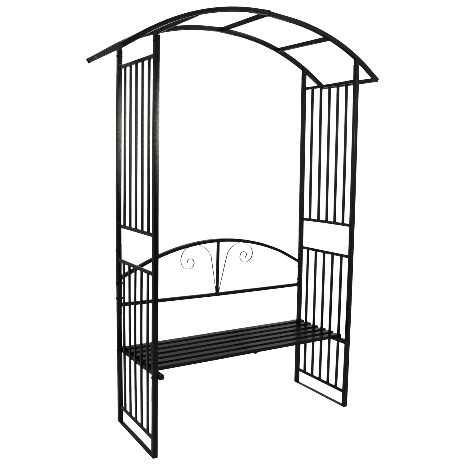 DEGAMO Rosenbogen AVIGNON 220x155cm mit Sitzbank, Metall schwarz 