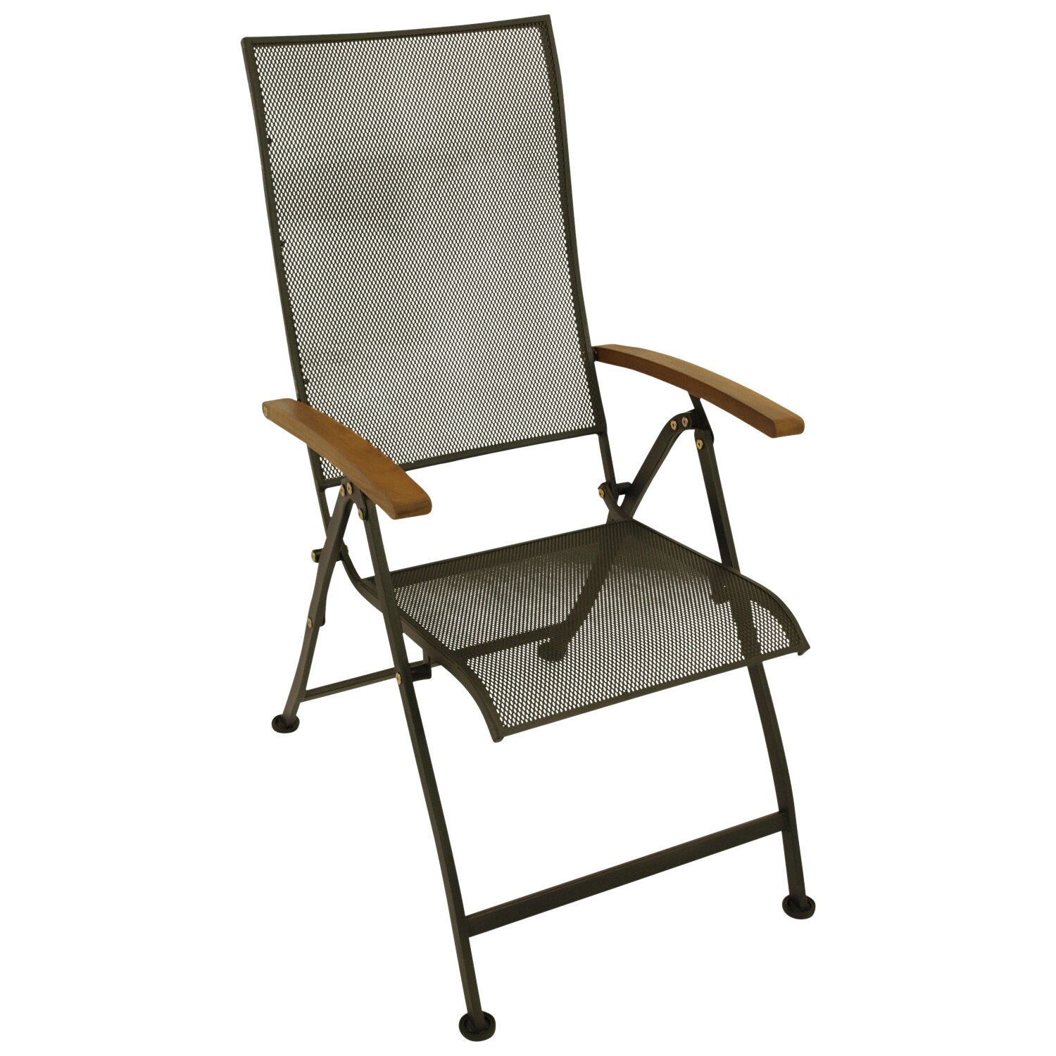 DEGAMO Klappsessel CHIASSO, Streckmetall verzinkt anthrazit, Armlehnen Akazie, FSC&reg;-zertifiziert 