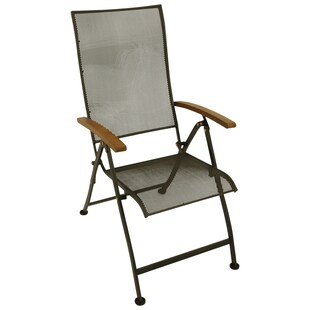 DEGAMO Klappsessel CHIASSO, Streckmetall verzinkt anthrazit, Armlehnen Akazie, FSC®-zertifiziert 