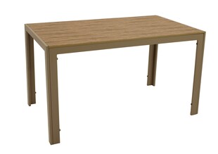 DEGAMO Tisch SORANO 125x70cm, Alu champagner + Kunstholz braun 