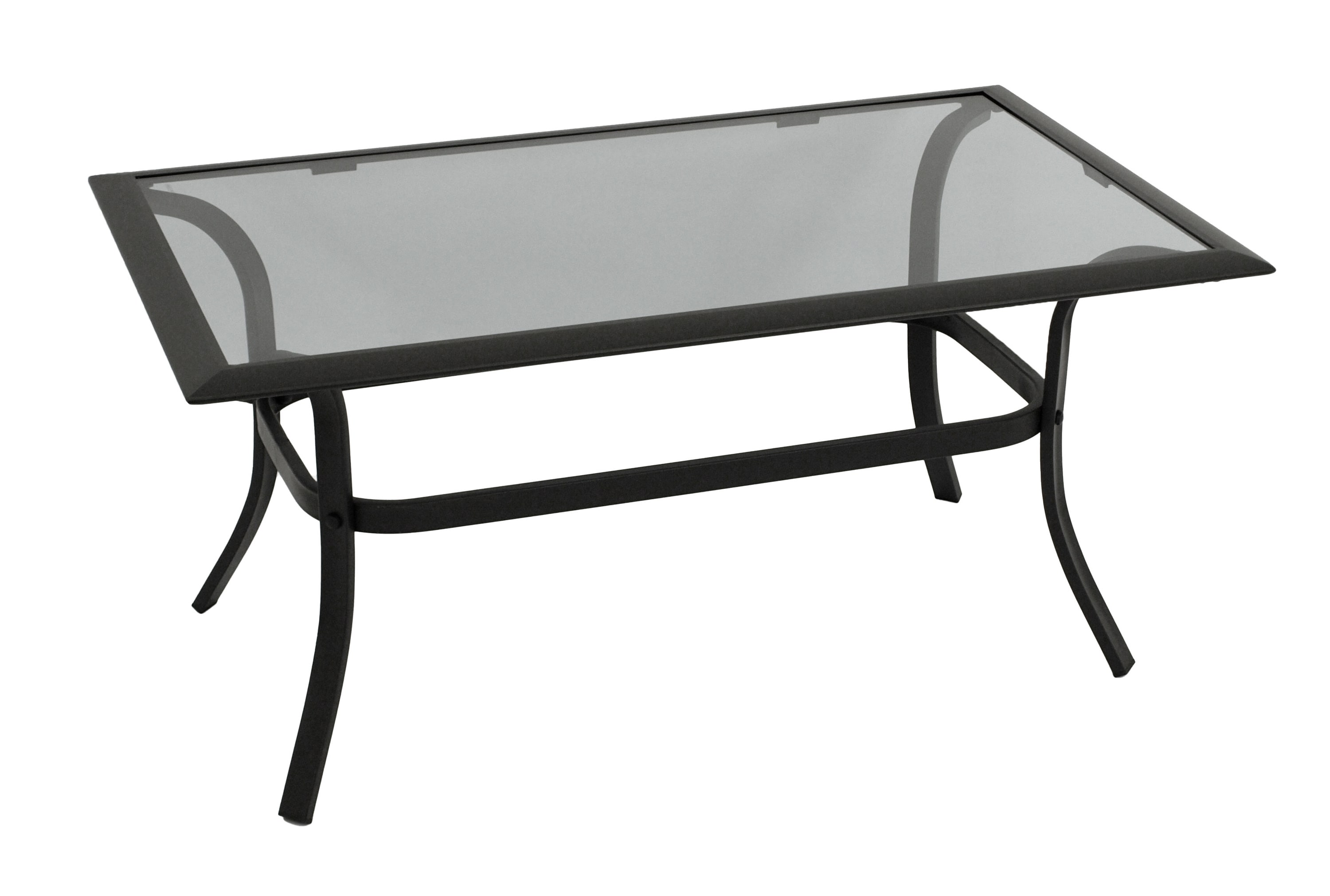 DEGAMO Beistelltisch ZAGREB 102x61x48cm, Stahl schwarz + Glas grau get&ouml;nt 