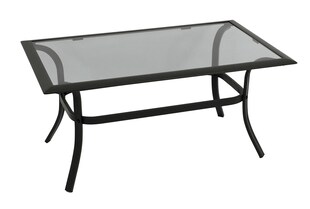 DEGAMO Beistelltisch ZAGREB 102x61x48cm, Stahl schwarz + Glas grau getönt 
