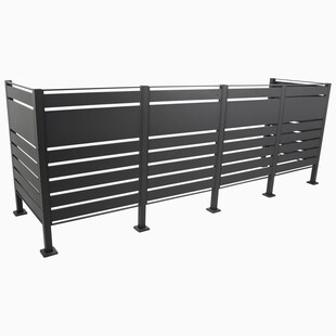DEGAMO Sichtschutz LÜBECK für 4 Mülltonnen, 325x85x120cm, Stahl anthrazit 