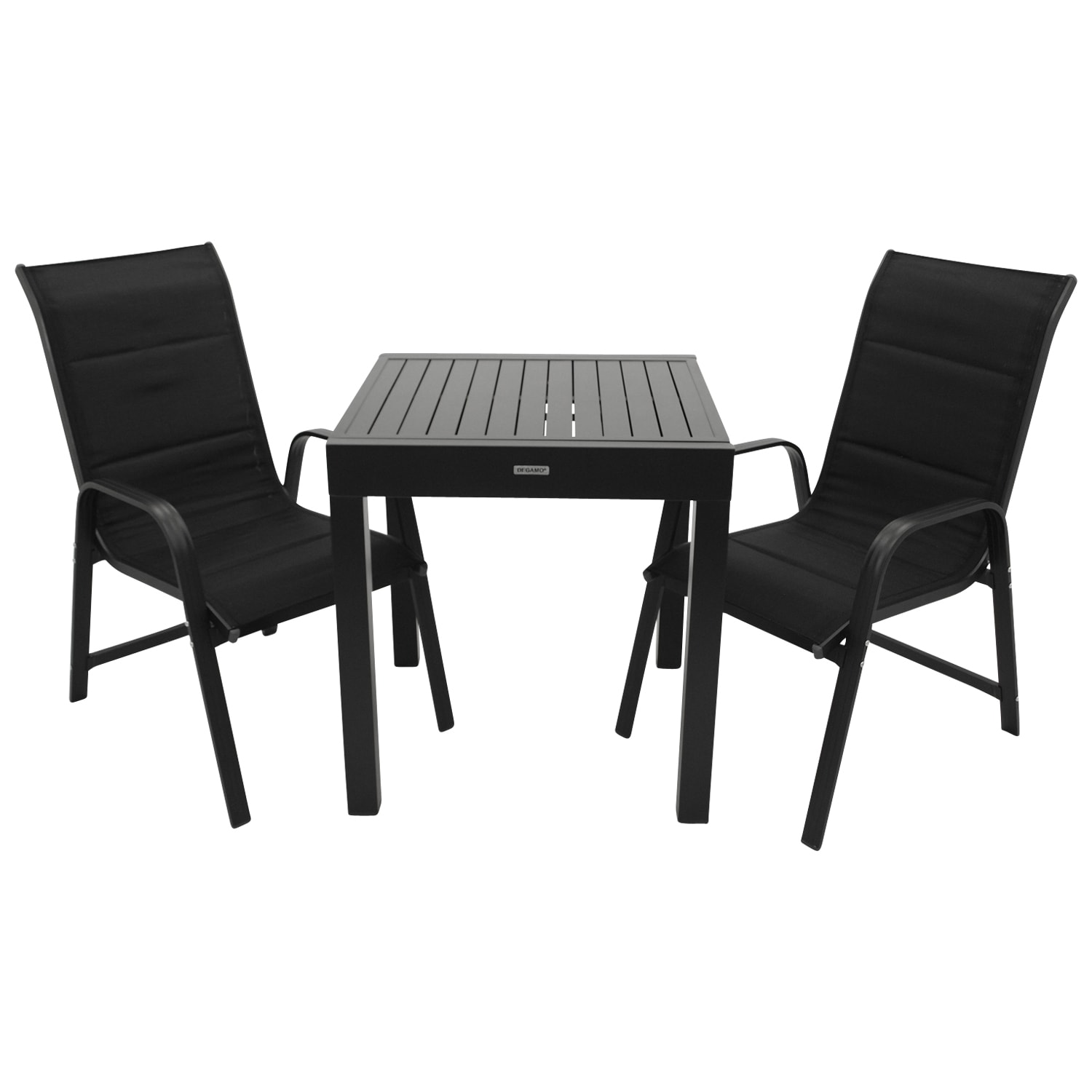 DEGAMO Garnitur ALCUDIA 3-teilig,  Aluminium anthrazit + Kunstgewebe schwarz 