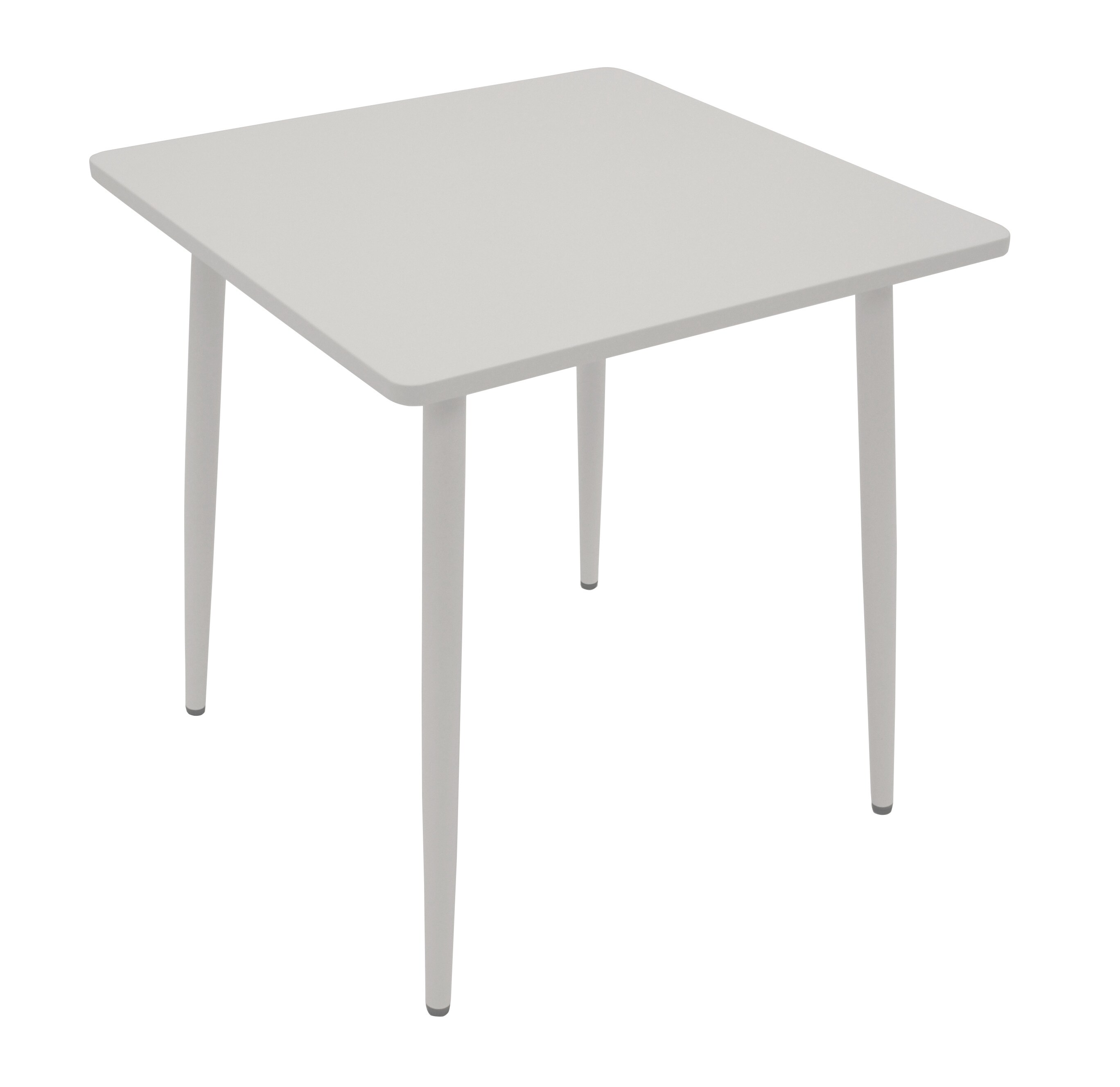 DEGAMO Bistrotisch DENVER 70x70cm quadratisch, Metall wei&szlig; 