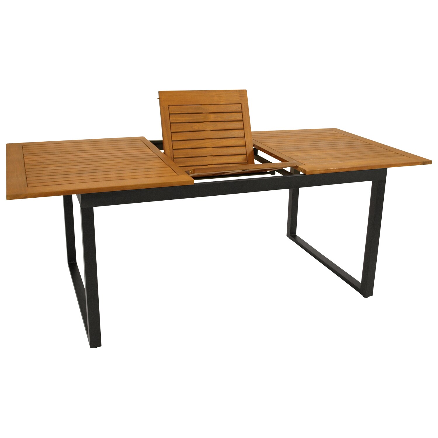 Ausziehtisch RIVELLO 150/200x90cm, Aluminium anthrazit + Akazie geölt, FSC-zertifiziert