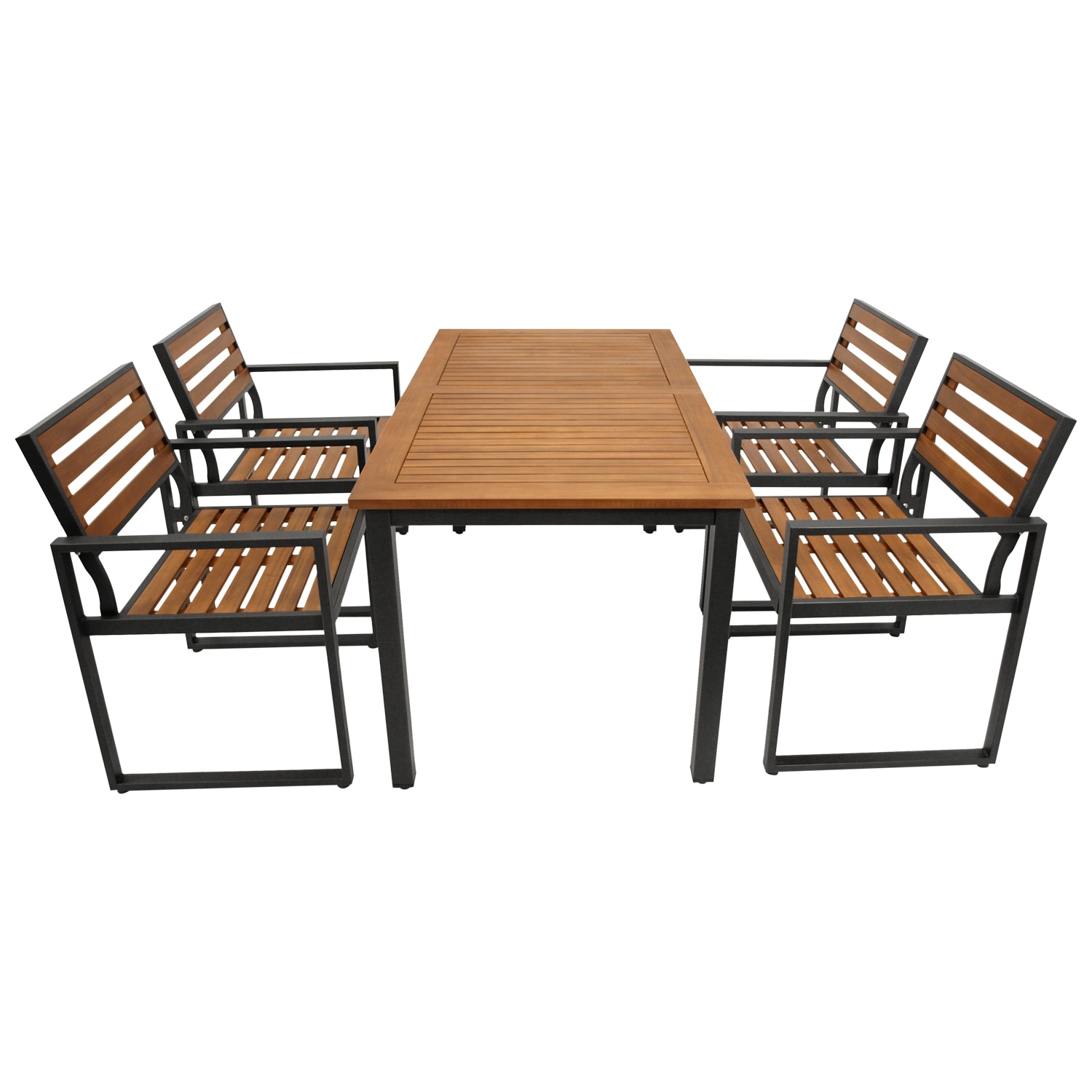 DEGAMO Garnitur RAGUSA 5-teilig, Stahl + Akazie ge&ouml;lt, FSC-zertifiziert 