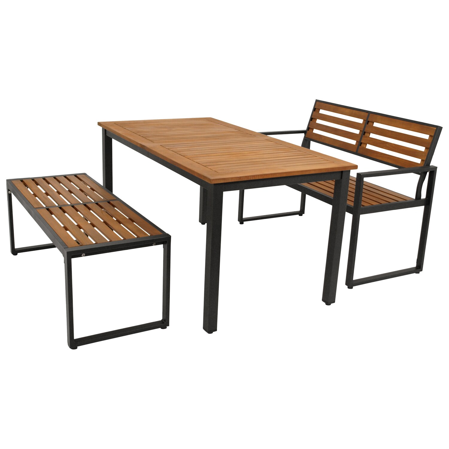 DEGAMO Garnitur RAGUSA 3-teilig, Stahl + Akazie ge&ouml;lt, FSC-zertifiziert 