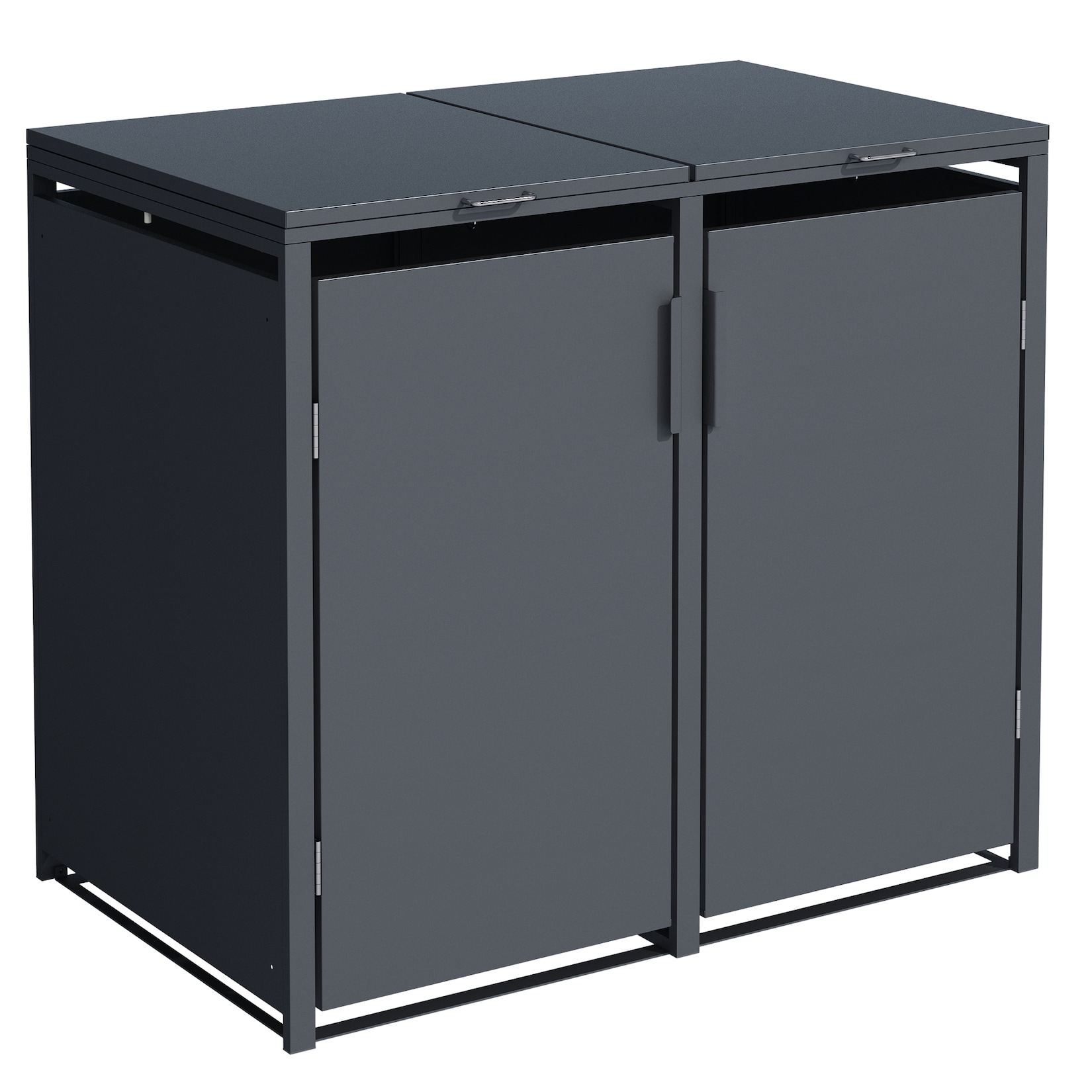 Mülltonnenbox MÜNCHEN 115x62x102cm für 2x KLEINE Tonnen 120 Liter, Stahl anthrazit