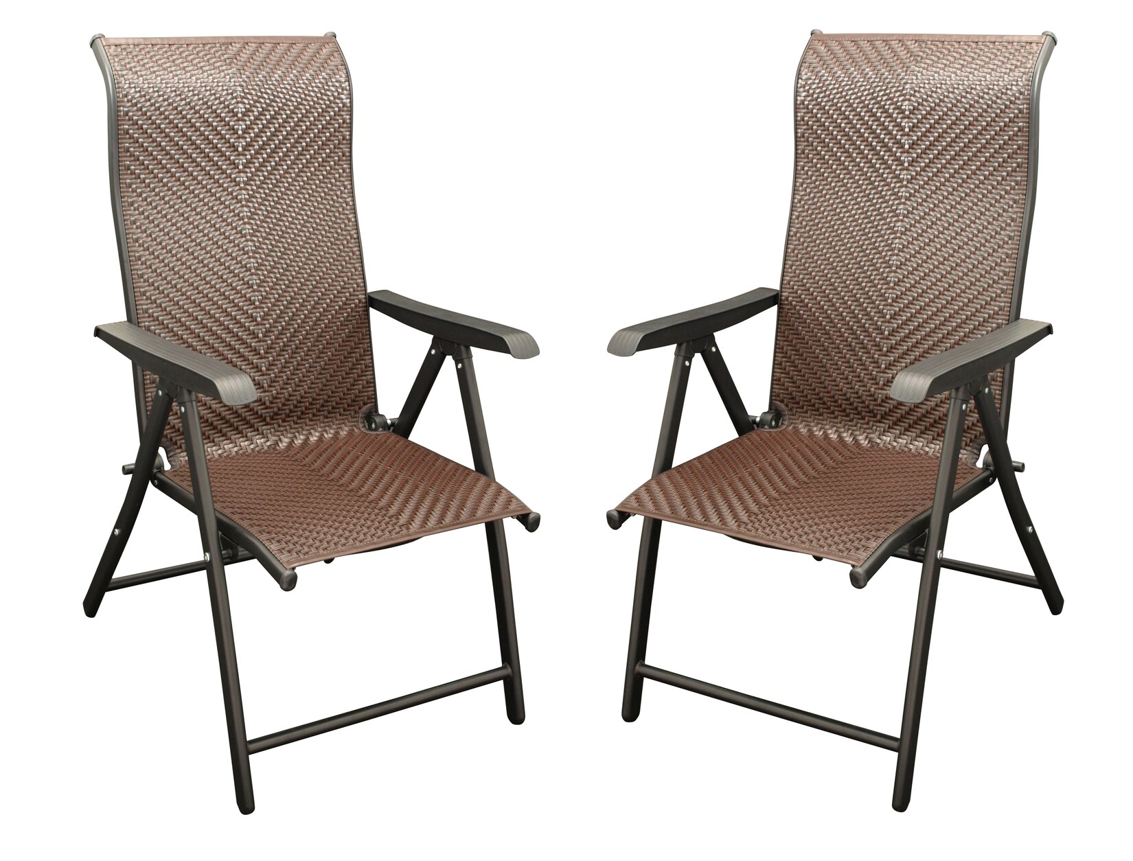 Klappsessel ANTIBES Hochlehner, Metall + Polyrattan braun, klappbar,