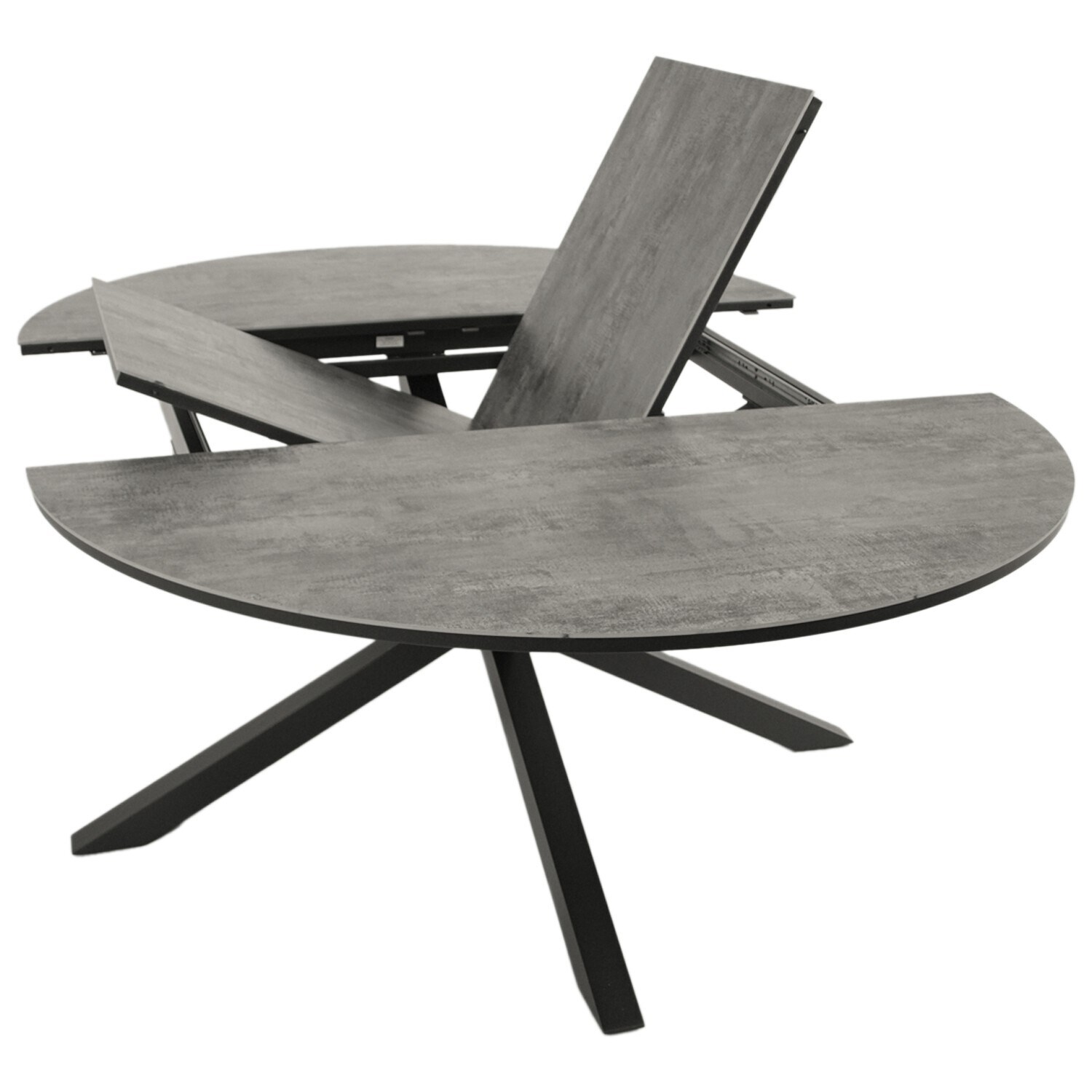 DEGAMO Ausziehtisch LYON 140cm/200x140cm, Aluminium anthrazit + ECP-Kunststoff hellgrau 