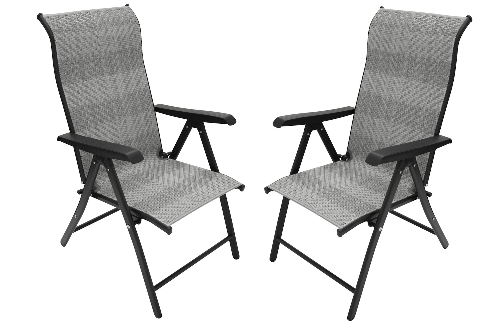 Klappsessel ANTIBES Hochlehner, Metall + Polyrattan grau, klappbar,