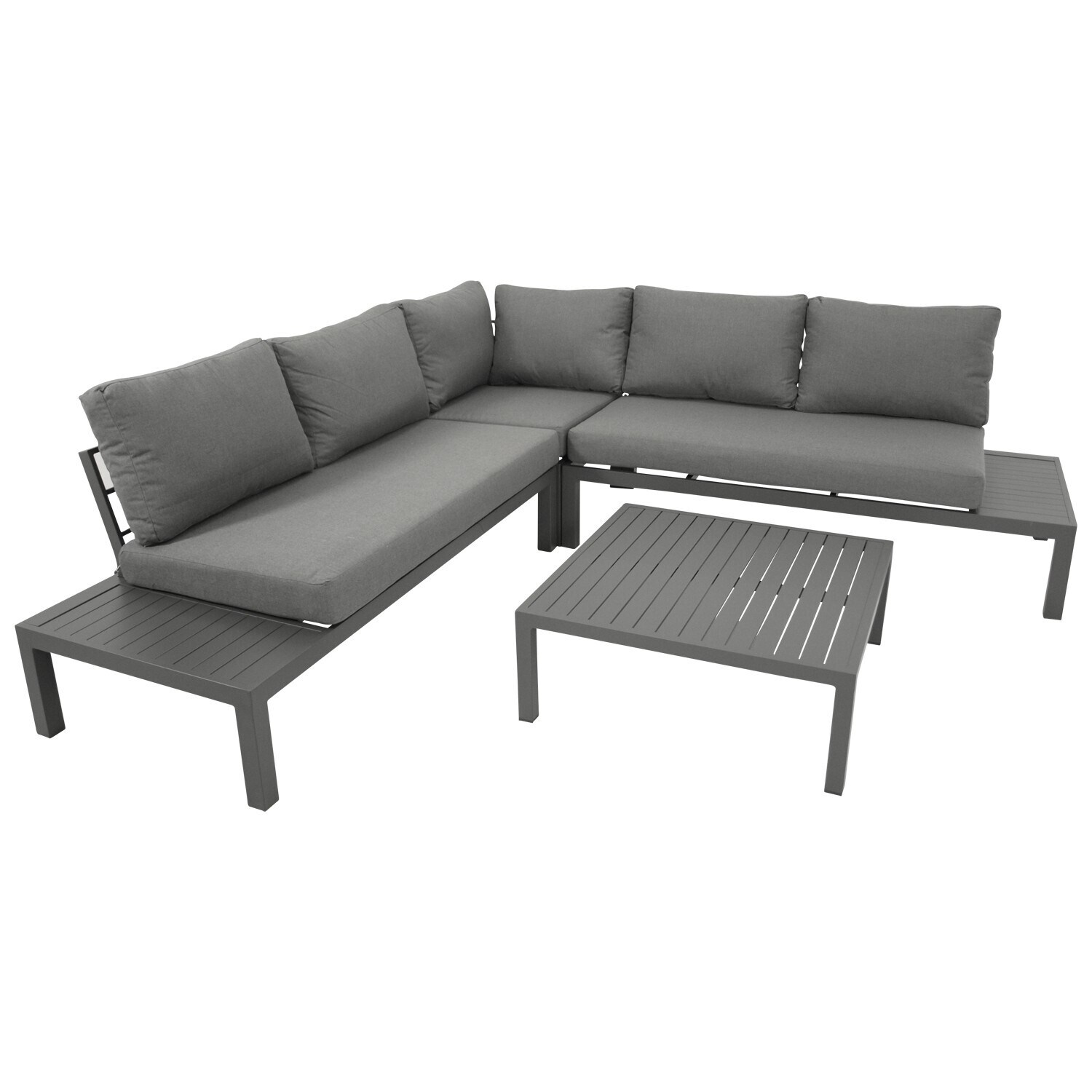 DEGAMO Lounge Set  ROVIGNO, Aluminium anthrazit, Polster grau 