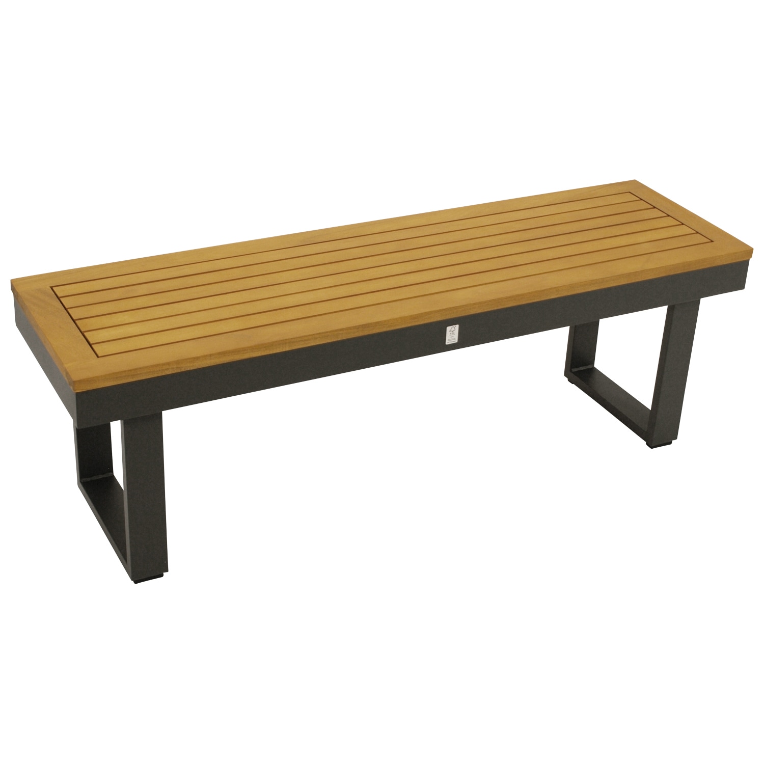 DEGAMO Hockerbank KAMPALA 2-sitzer, Aluminium + Akazie ge&ouml;lt, FSC-zertifiziert 