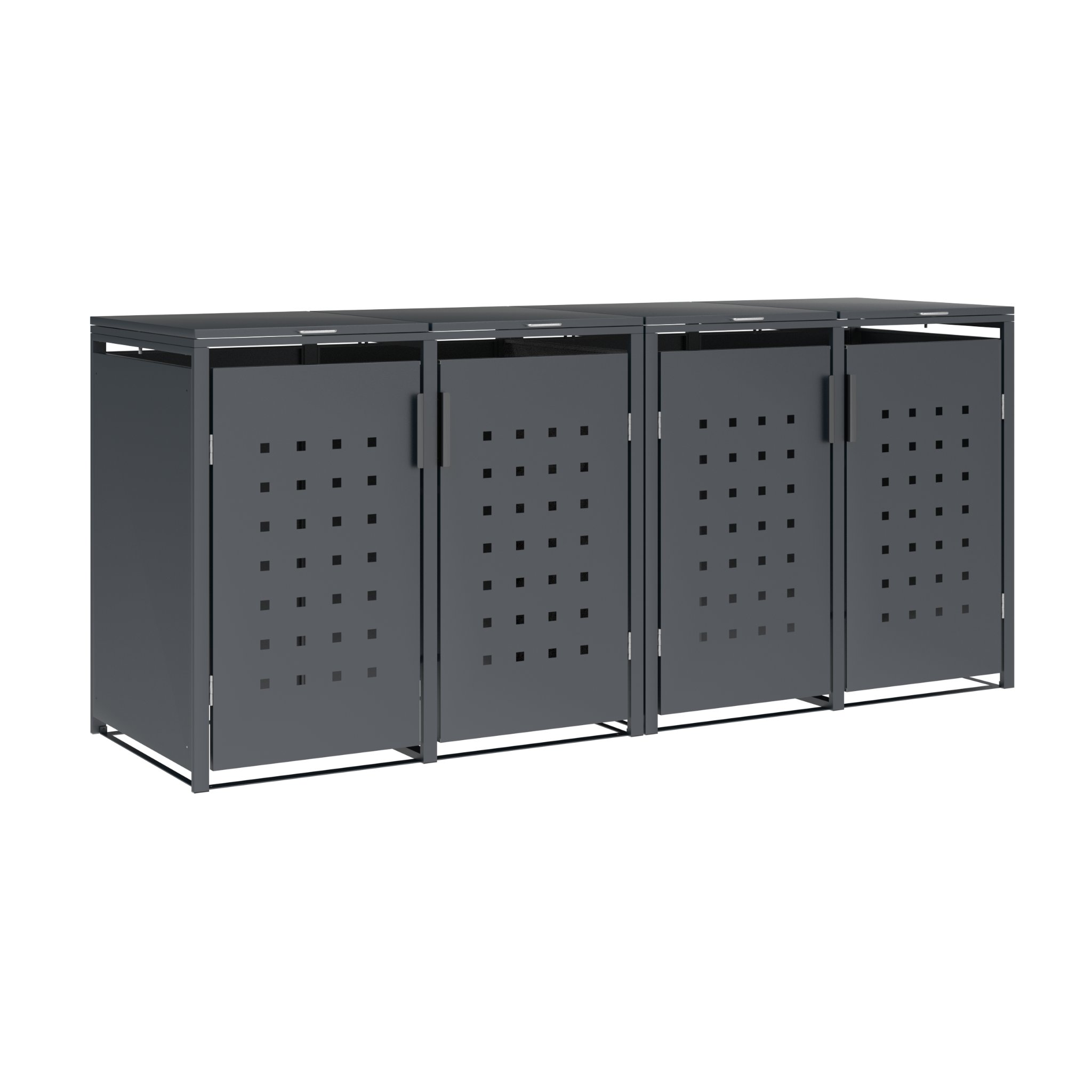 DEGAMO M&uuml;lltonnenbox TRIER 264x80x116cm f&uuml;r 4x Tonnen 120 und 240 Liter, Stahl anthrazit 