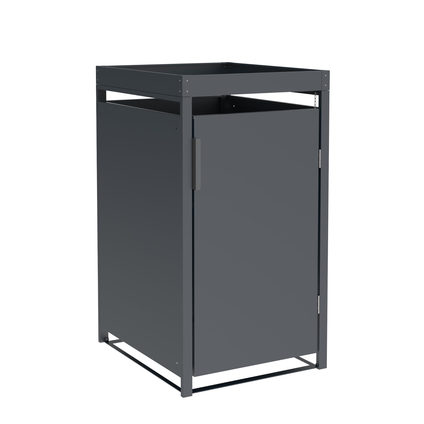 Mülltonnenbox ULM 68x80x124cm mit Pfanzkasten, für Tonnen 120 und 240 Liter, Stahl anthrazit
