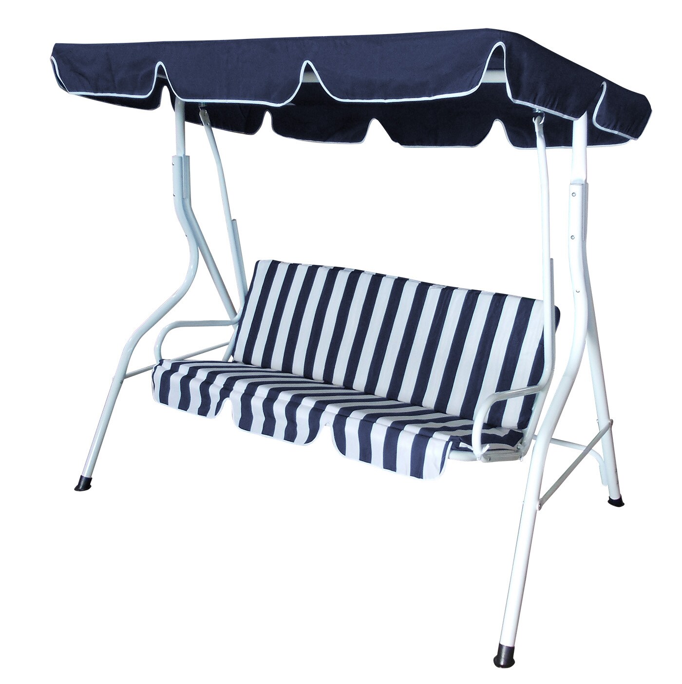 DEGAMO Hollywoodschaukel FLORIDA 3-sitzer, weiss / blau 