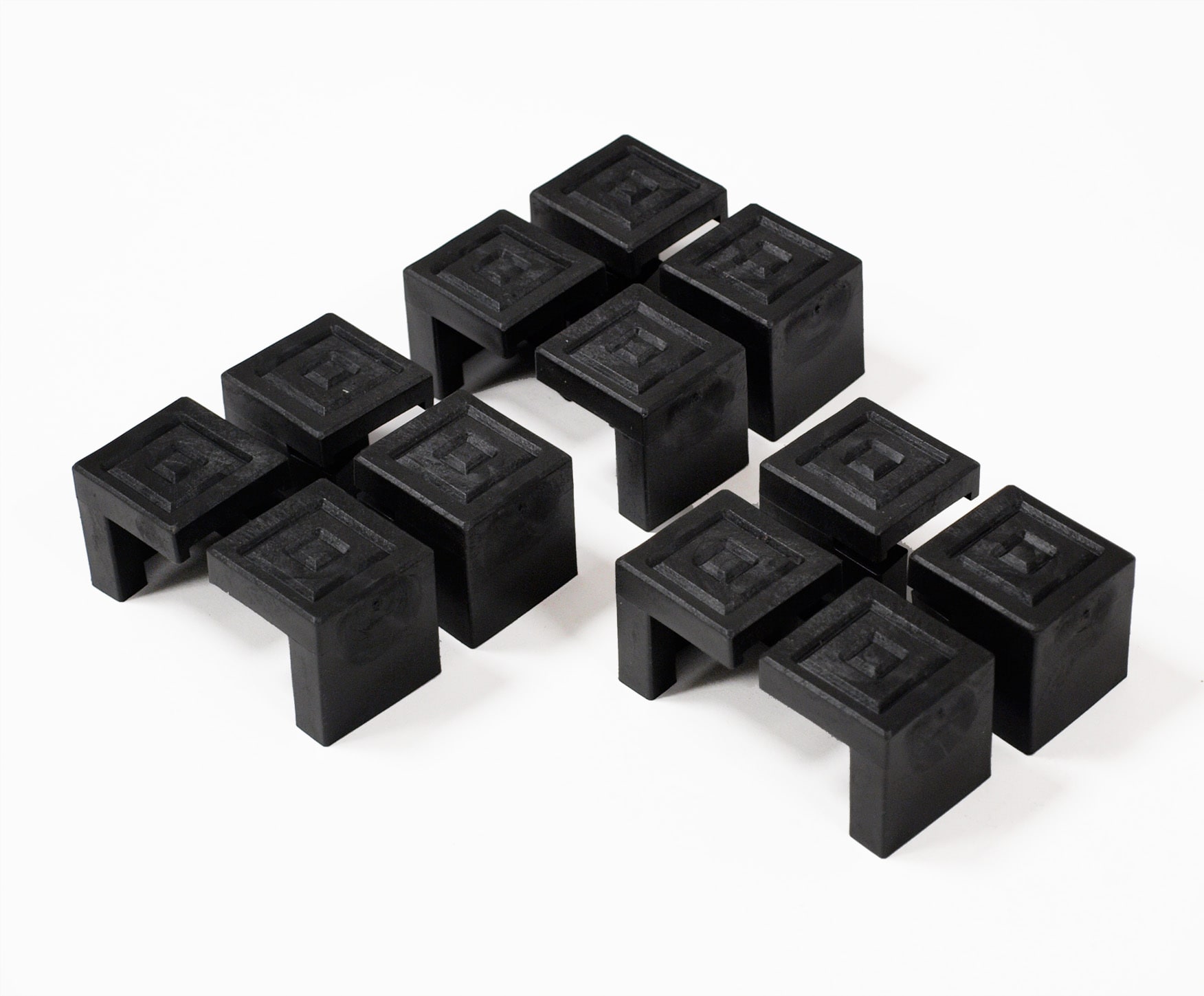 DEGAMO Bodenschoner Satz f&uuml;r Festzeltgarnituren aus Kunststoff, 12 st&uuml;ck 