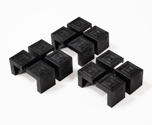 DEGAMO Bodenschoner Satz für Festzeltgarnituren aus Kunststoff, 12 stück 