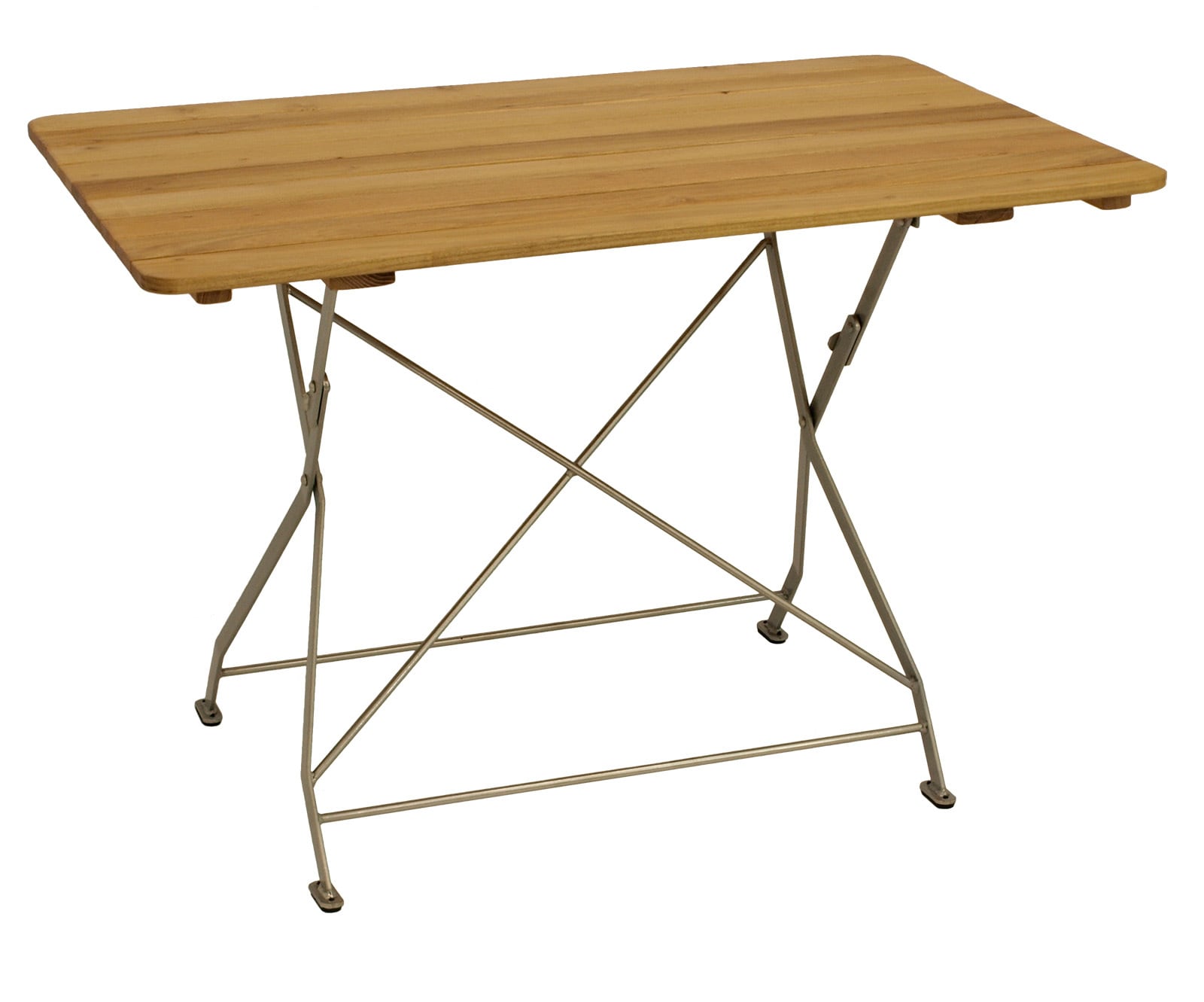 DEGAMO Klapptisch BAD T&Ouml;LZ 70x110cm rechteckig, Flachstahl verzinkt + Robinie 