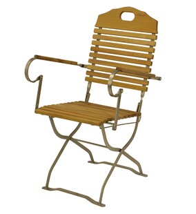 DEGAMO Kurgarten - Sessel BAD TÖLZ, Flachstathl verzinkt + Robinie, klappbar 