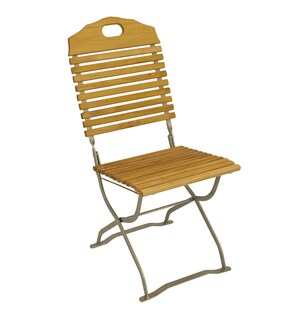 DEGAMO Kurgarten- Stuhl BAD TÖLZ, Flachstahl verzinkt + Robinie, klappbar, 2 Stück 