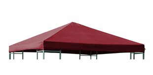DEGAMO Ersatzdach für Metall- und Alupavillon 3x3 Meter bordeauxrot, wasserdicht PVC-beschichtet 