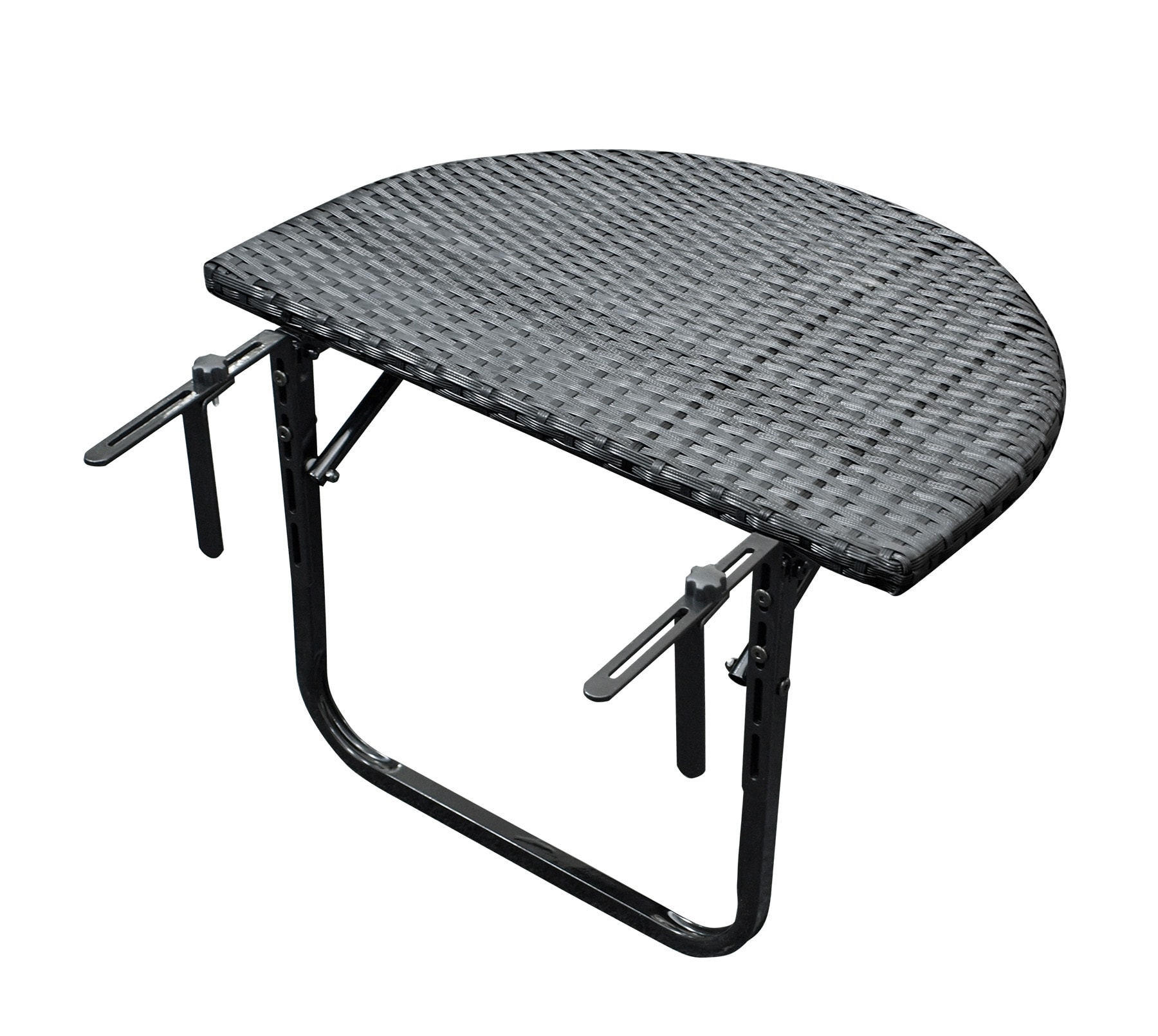 DEGAMO Balkonh&auml;ngetisch 60x40cm, Metall + Polyrattan schwarz 